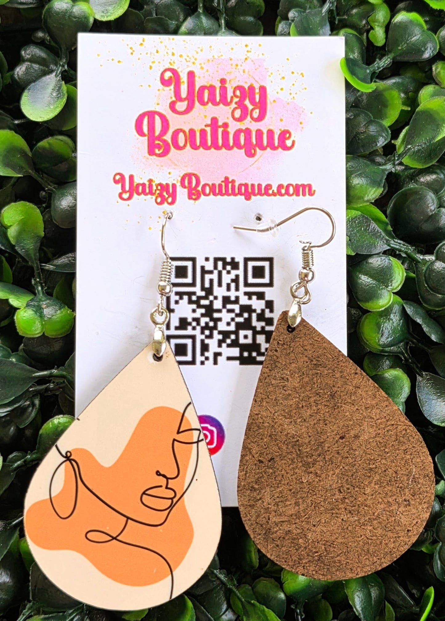 Abstract Face Art Teardrop Earrings – Modern Boho Style | Yaizy Boutique Yaizy Boutique