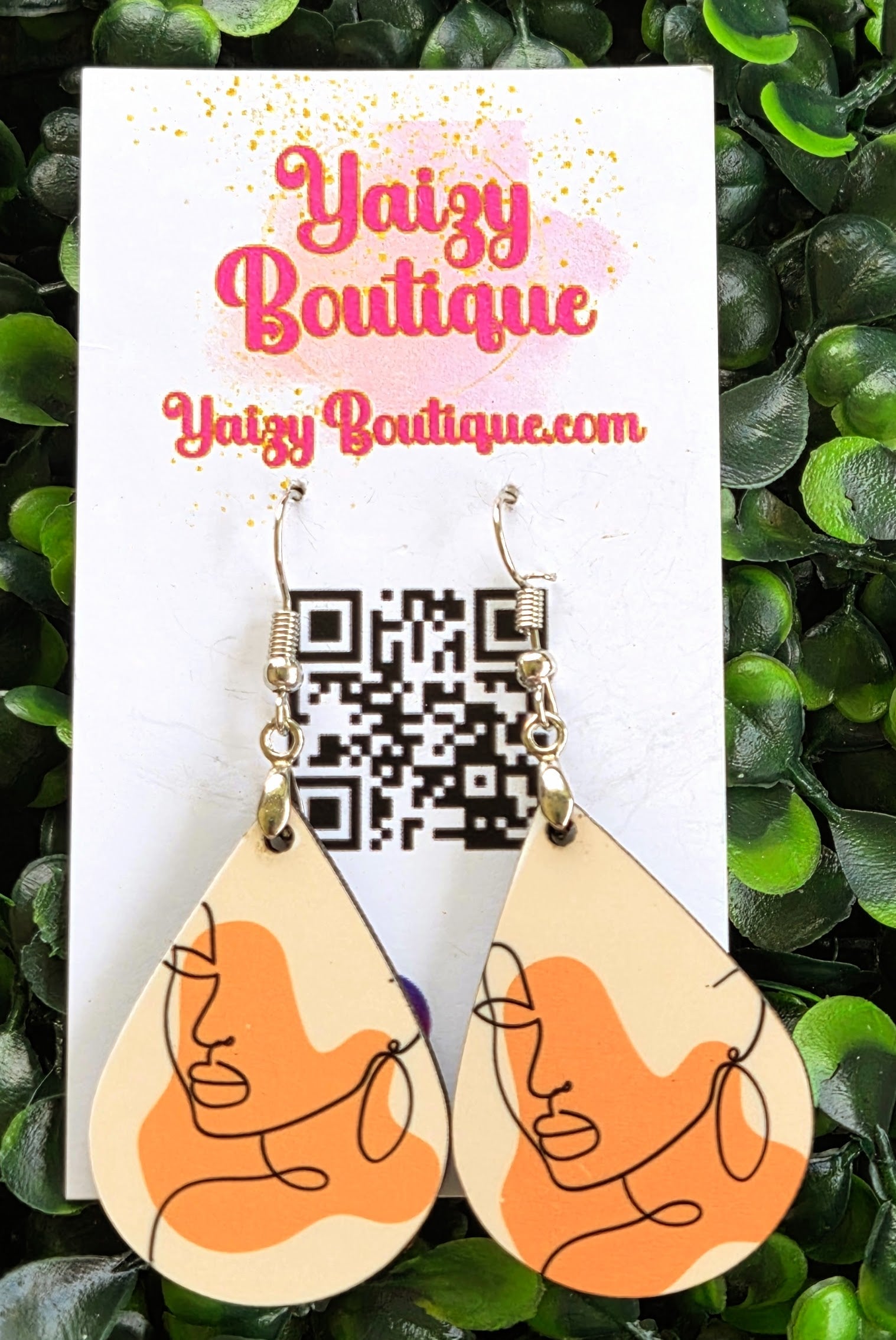 Abstract Face Art Teardrop Earrings – Modern Boho Style | Yaizy Boutique Yaizy Boutique