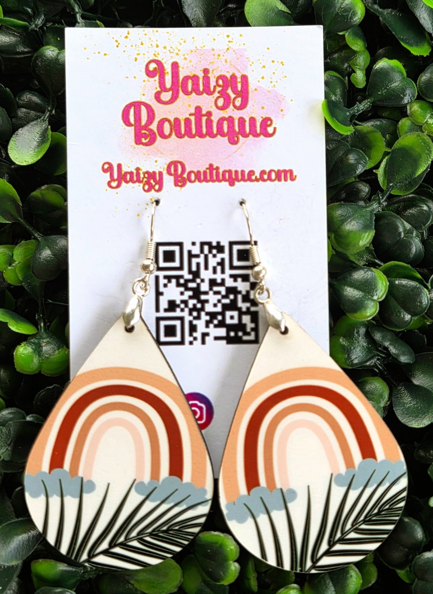 Boho Rainbow Teardrop Earrings – Handmade Nature Inspired Jewelry Yaizy Boutique