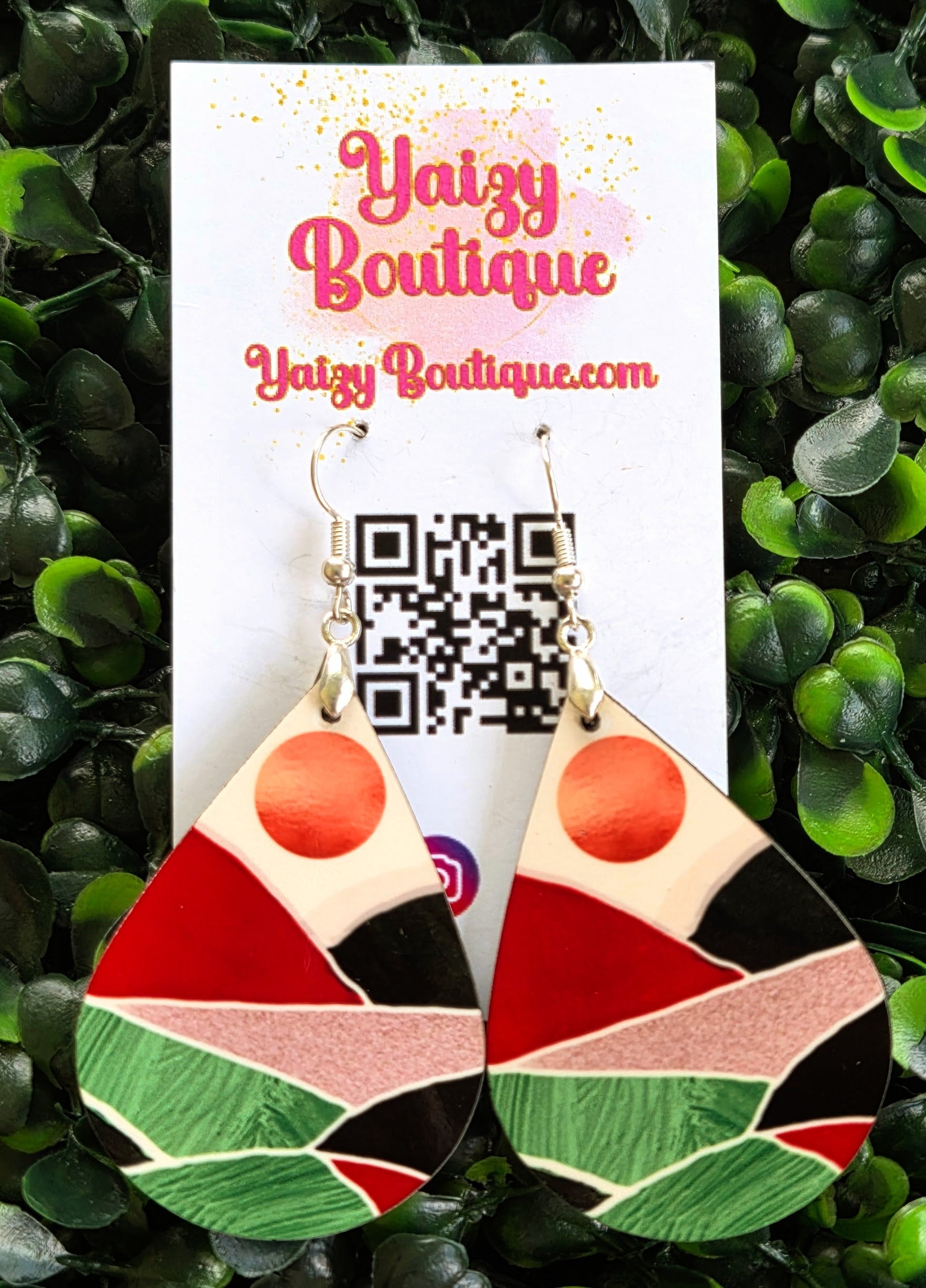 Mountain Sunset Teardrop Earrings – Handmade Nature Inspired Jewelry Yaizy Boutique