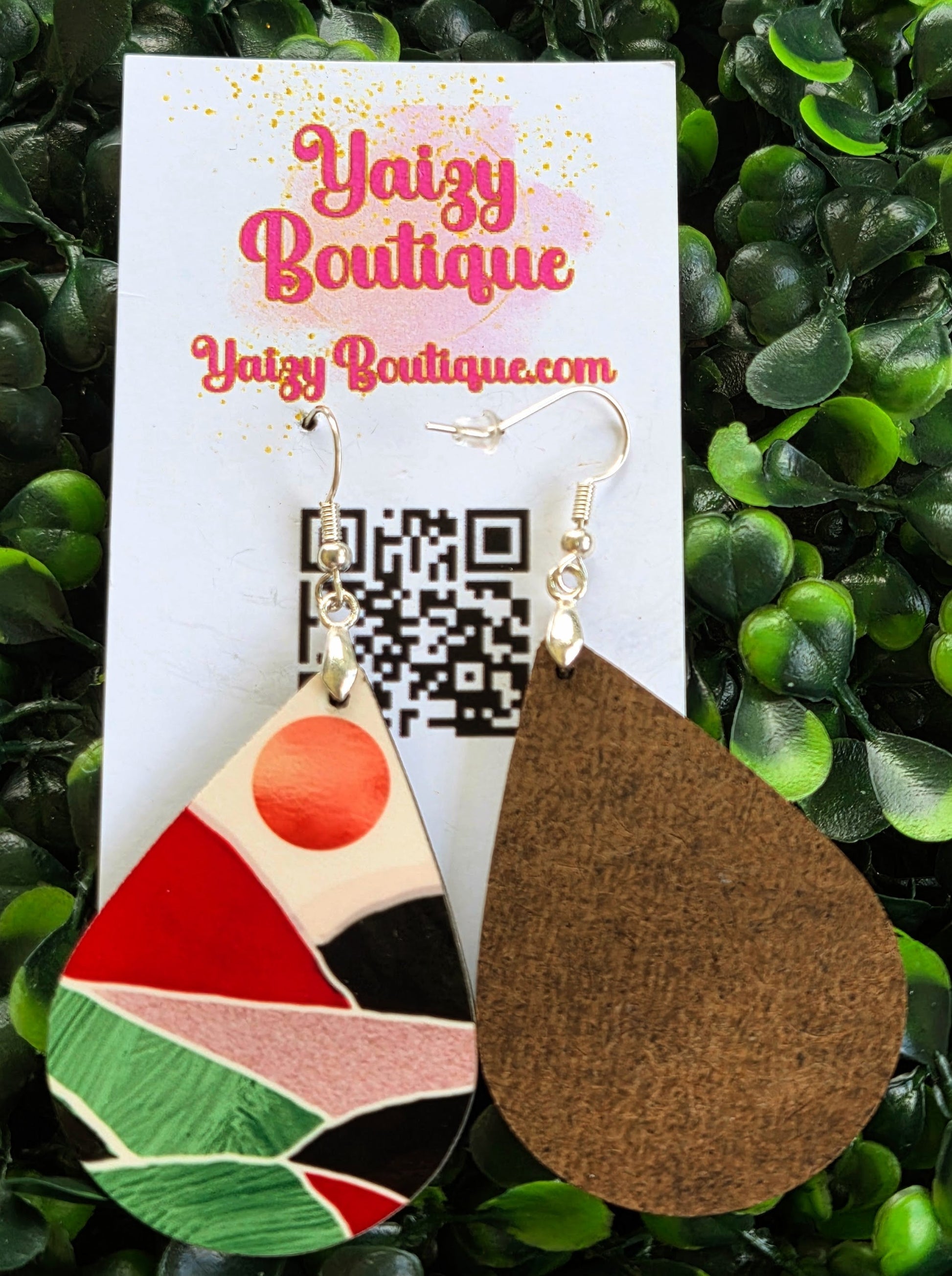Mountain Sunset Teardrop Earrings – Handmade Nature Inspired Jewelry Yaizy Boutique