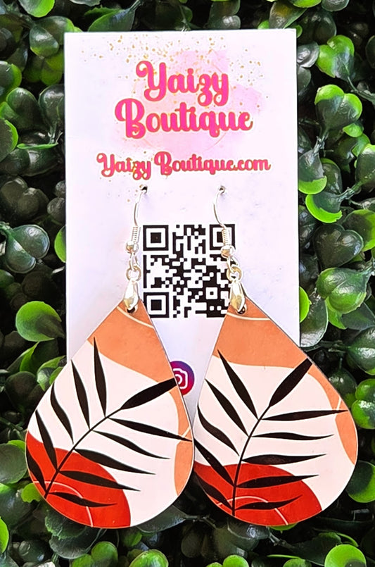 Tropical Leaf Teardrop Earrings – Modern Boho Statement Jewelry | Yaizy Boutique Yaizy Boutique