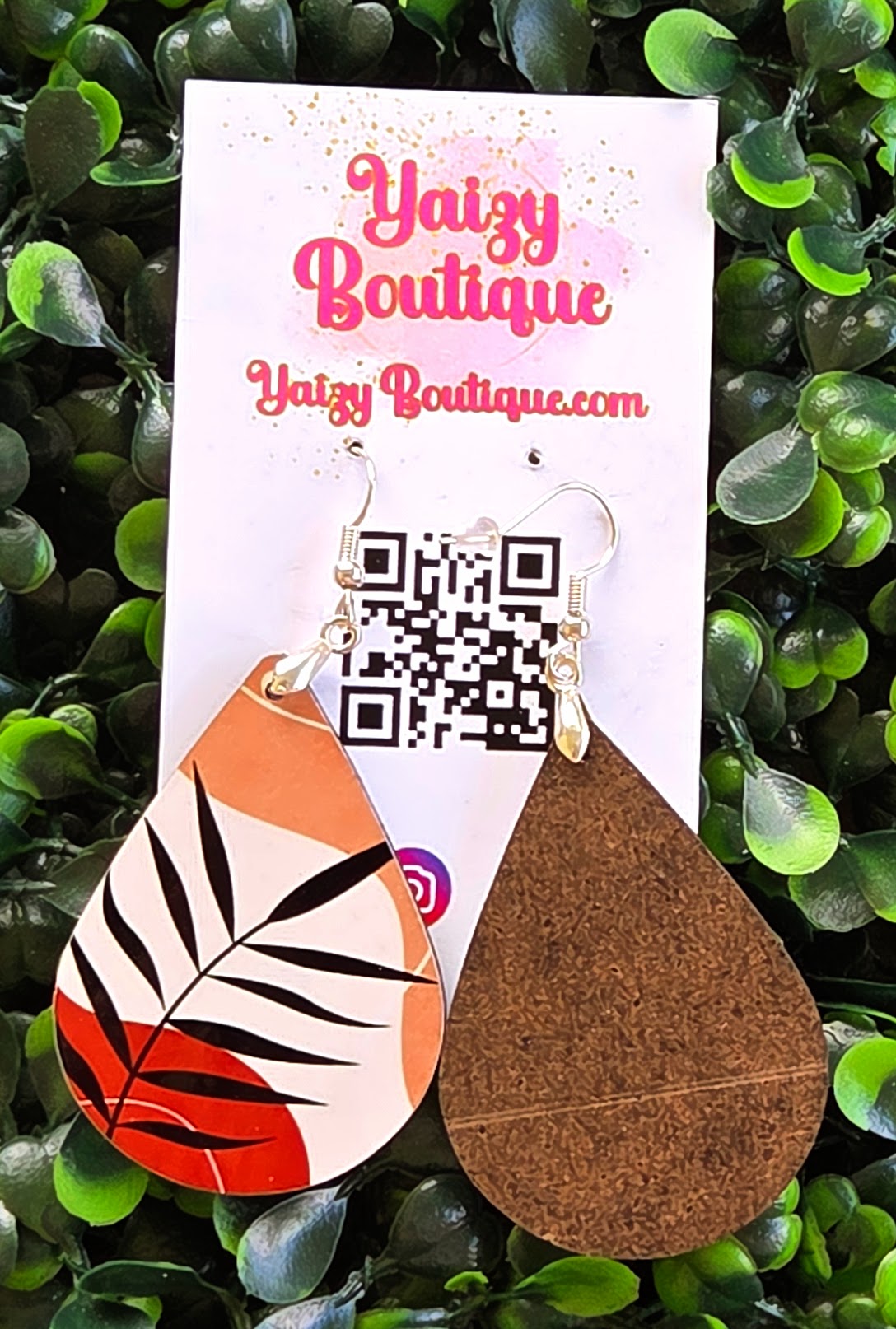 Tropical Leaf Teardrop Earrings – Modern Boho Statement Jewelry | Yaizy Boutique Yaizy Boutique