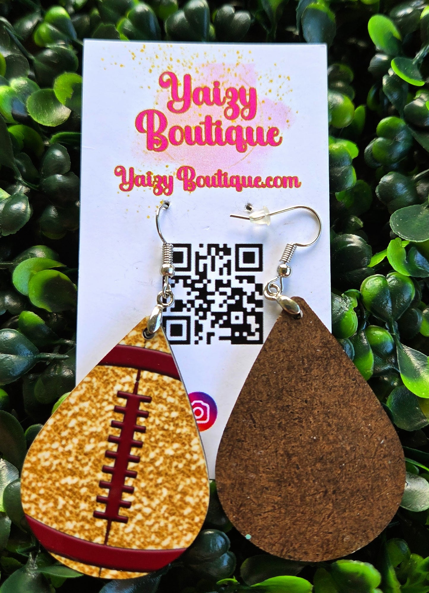 Glitter Football Teardrop Earrings – Game Day Ready | Yaizy Boutique Yaizy Boutique