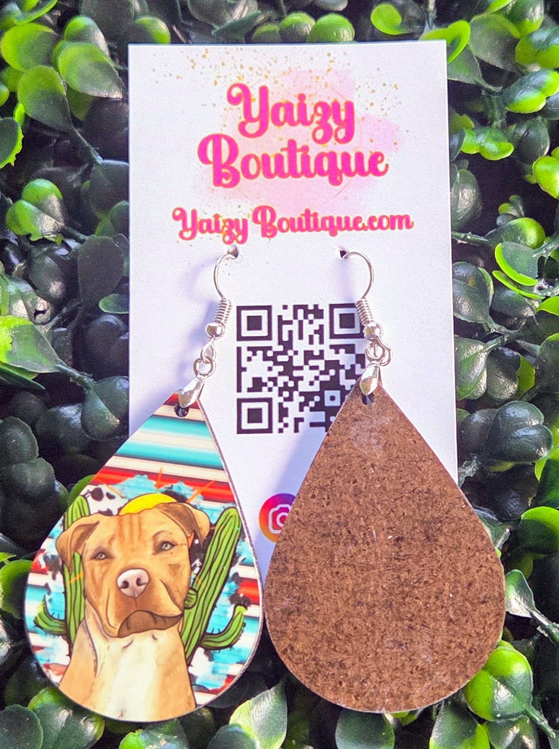 Pitbull Dog Earrings – Handmade Western Teardrop Jewelry Yaizy Boutique