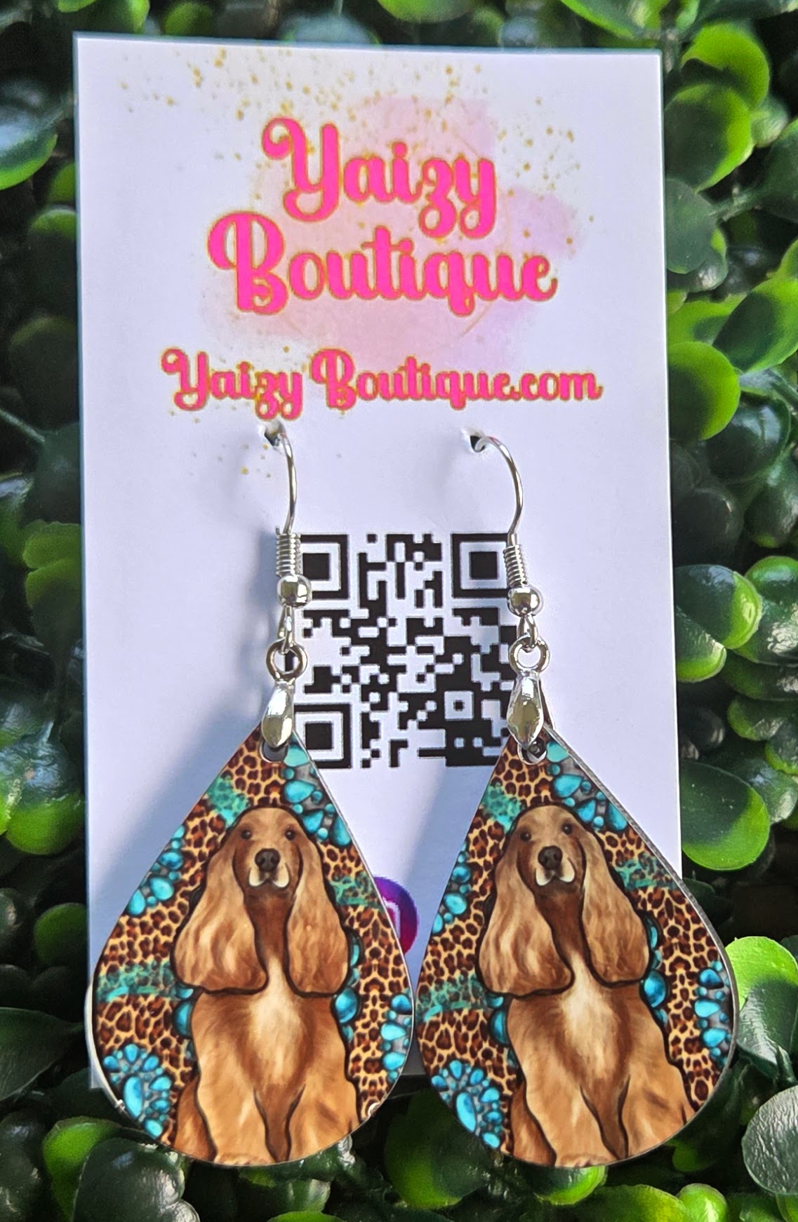 Cocker Spaniel Dog Earrings – Handmade Teardrop Pet Lover Jewelry Yaizy Boutique
