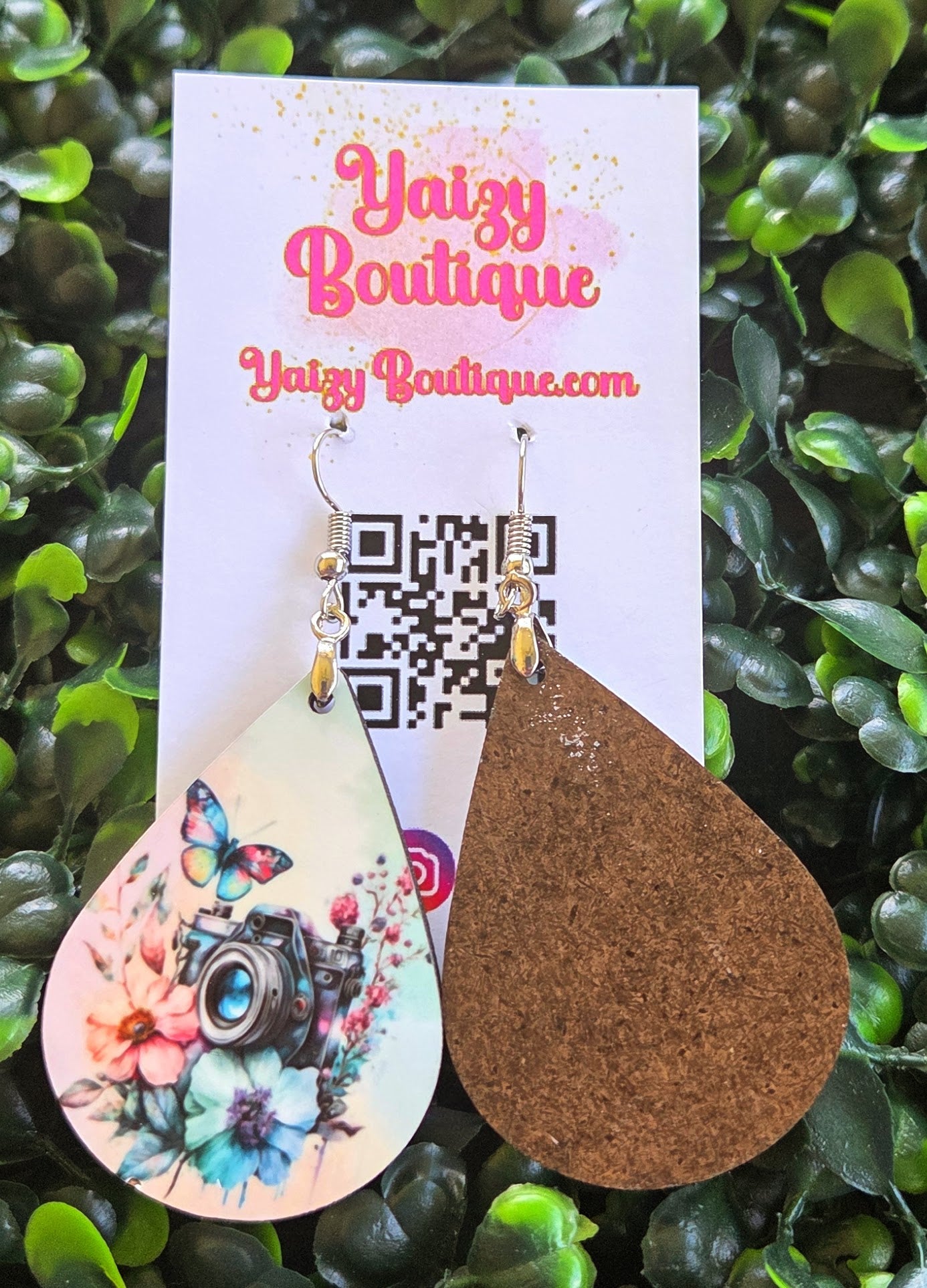 Camera & Butterfly Earrings – Handmade Teardrop Photography Jewelry Yaizy Boutique