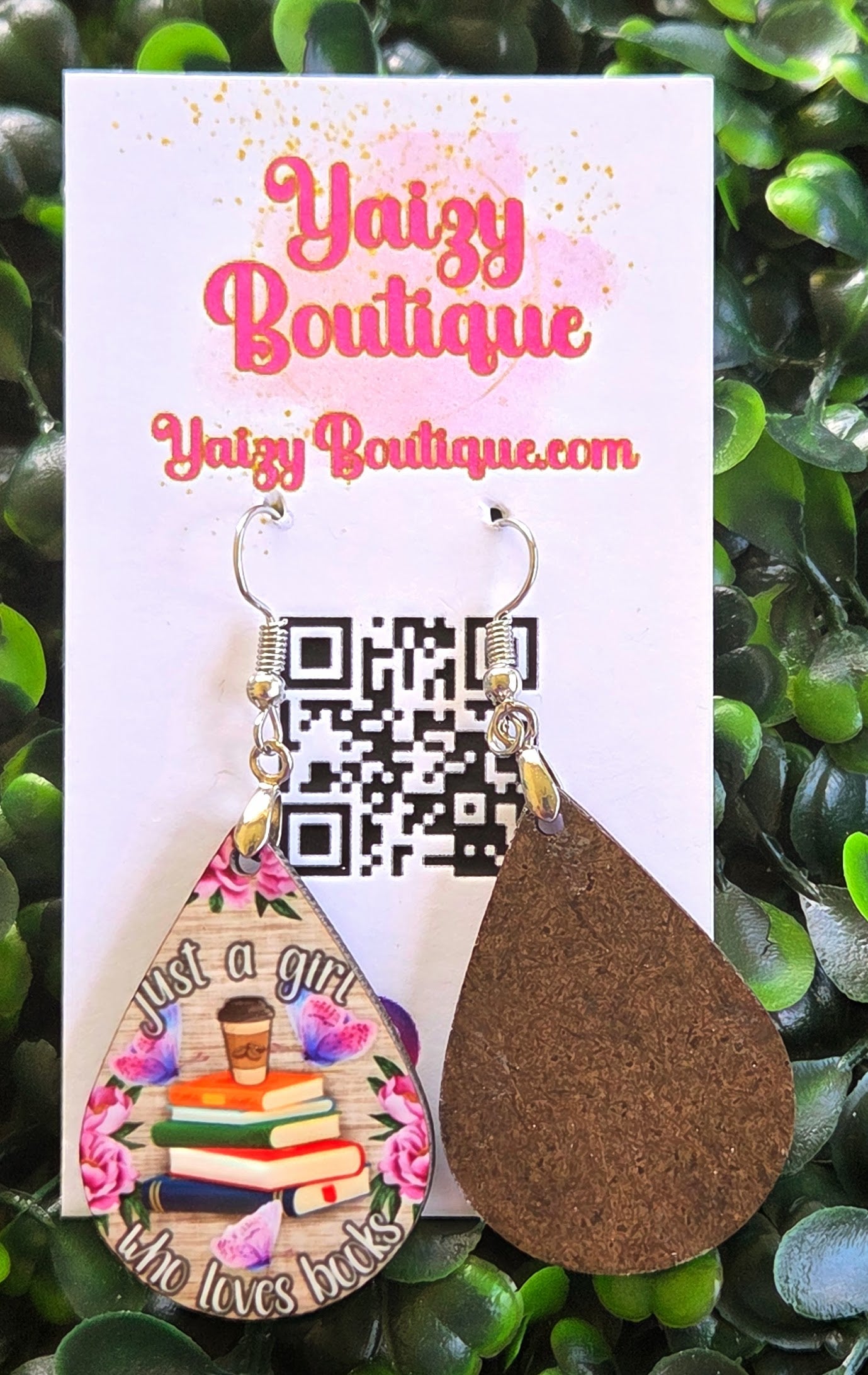 Just a Girl Who Loves Books Earrings – Handmade Teardrop Book Lover Jewelry Yaizy Boutique