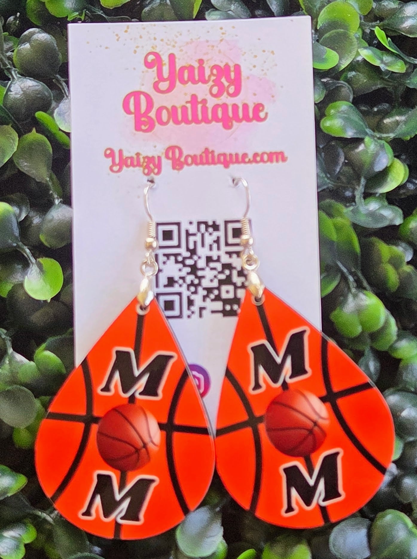 Handmade Basketball Mom Earrings – Teardrop Sports Jewelry Yaizy Boutique