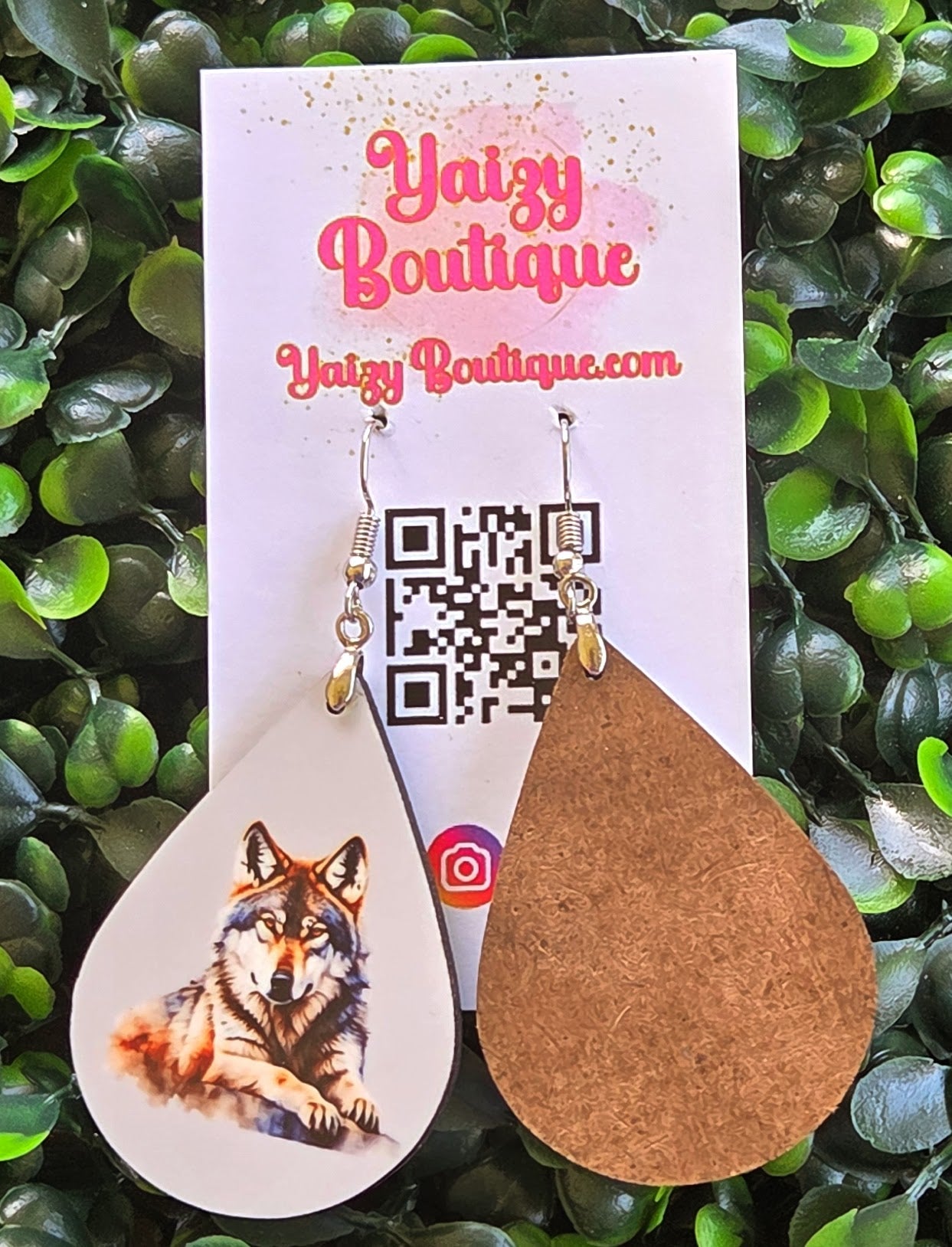 Handmade Wolf Earrings – Teardrop Woodland Animal Jewelry Yaizy Boutique