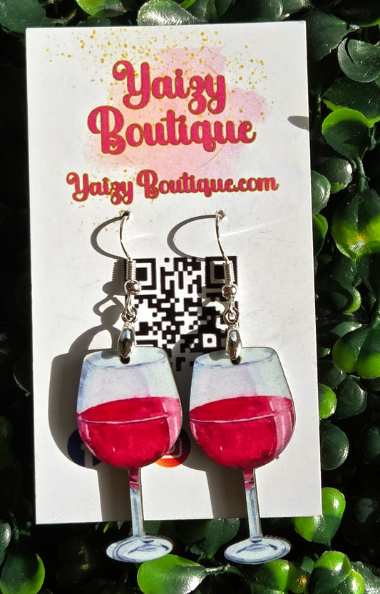 Wine Glass Earrings – Handmade Wine Lover Jewelry Yaizy Boutique