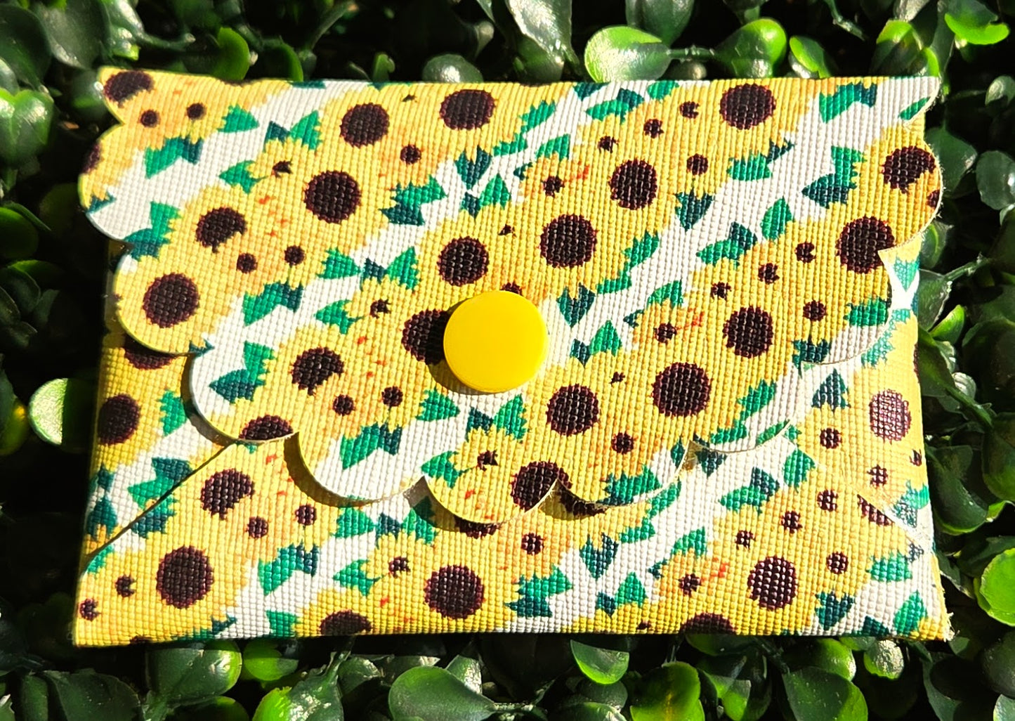 Sunflower Mini Wallet – Handmade Floral Card Holder | Summer Accessories Yaizy Boutique