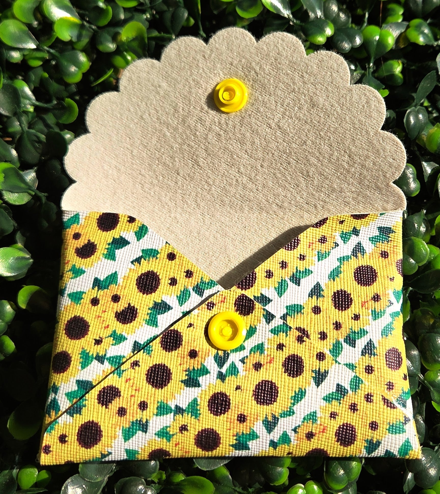 Sunflower Mini Wallet – Handmade Floral Card Holder | Summer Accessories Yaizy Boutique