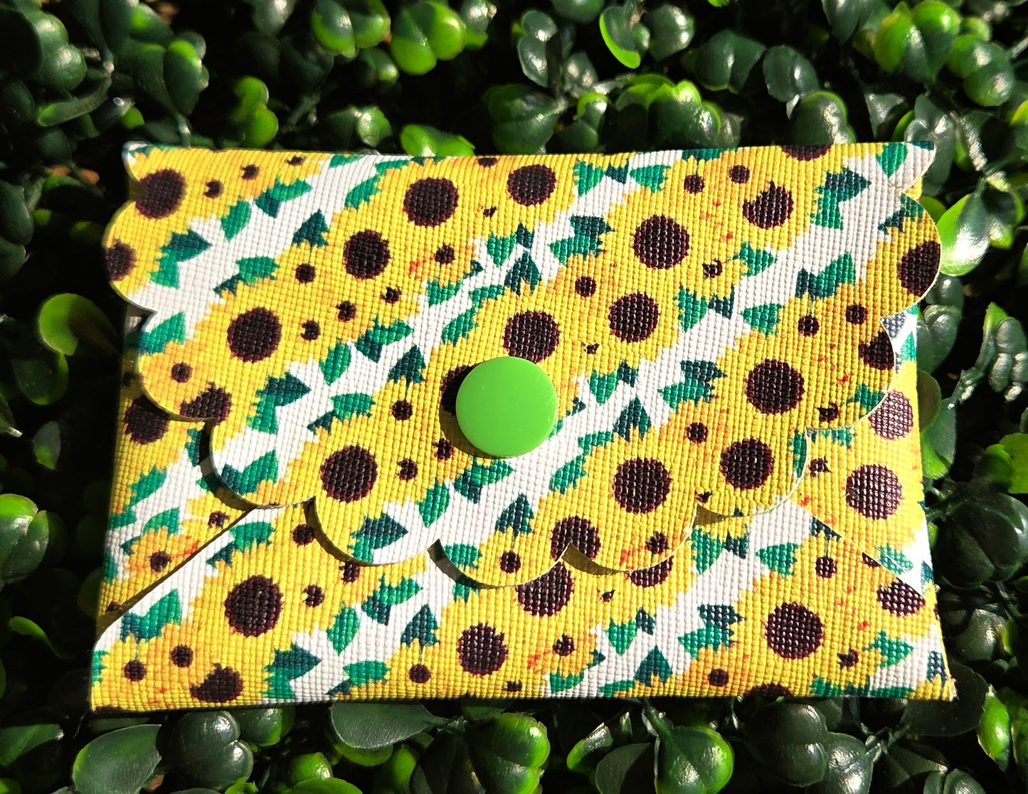 Sunflower Mini Wallet – Handmade Floral Card Holder | Summer Accessories Yaizy Boutique