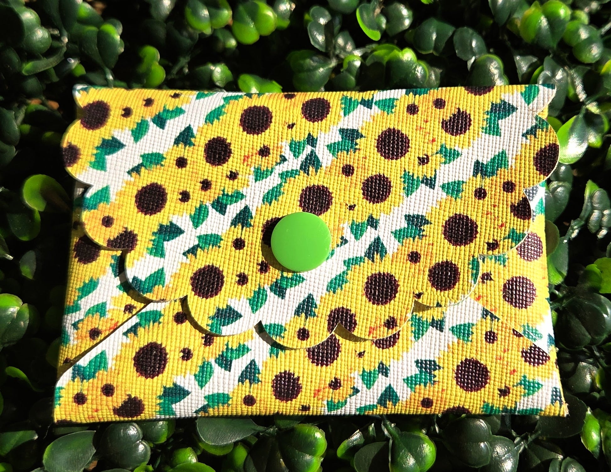 Sunflower Mini Wallet – Handmade Floral Card Holder | Summer Accessories Yaizy Boutique