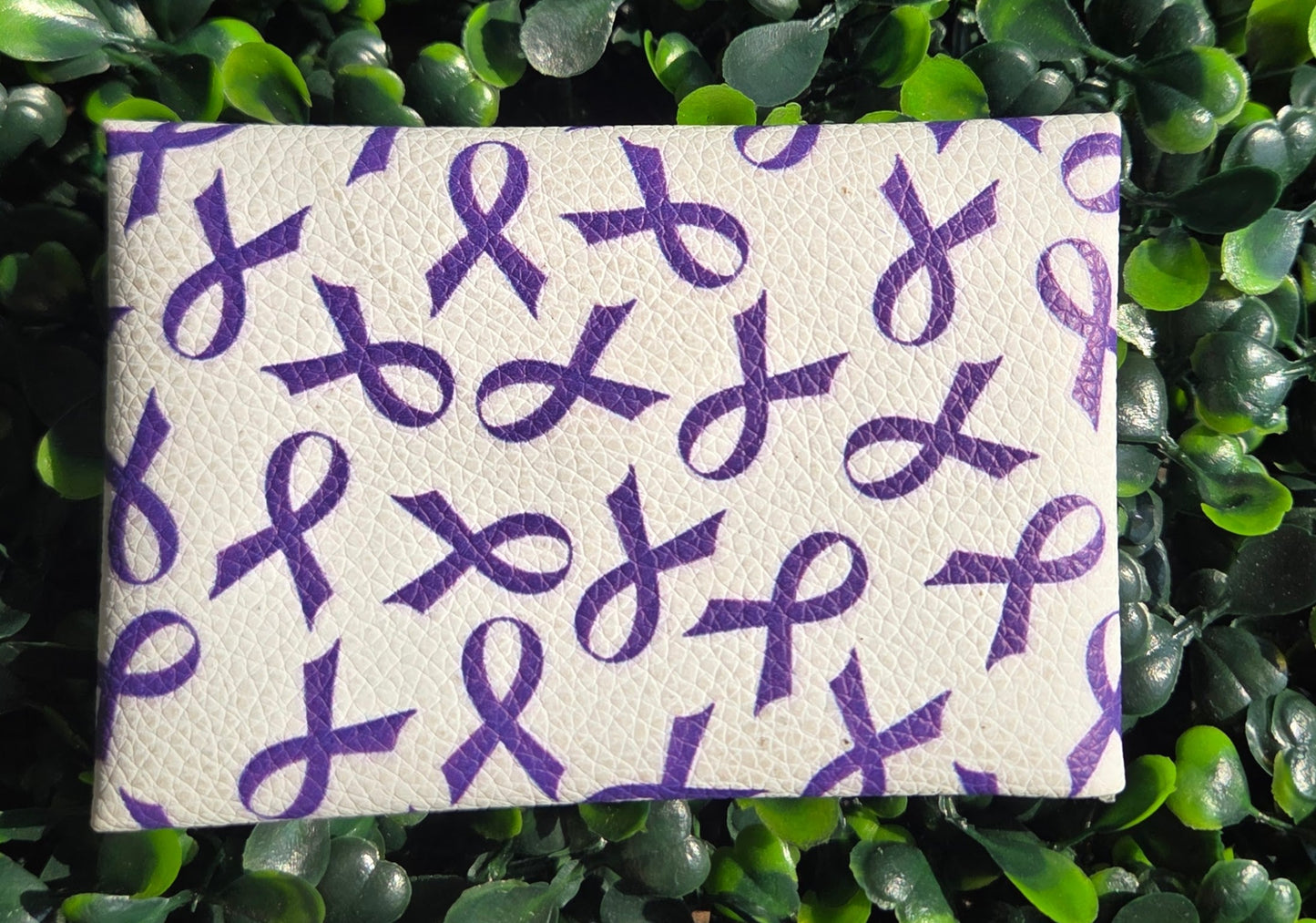Purple Ribbon Awareness Mini Wallet – Handmade Card Holder Yaizy Boutique