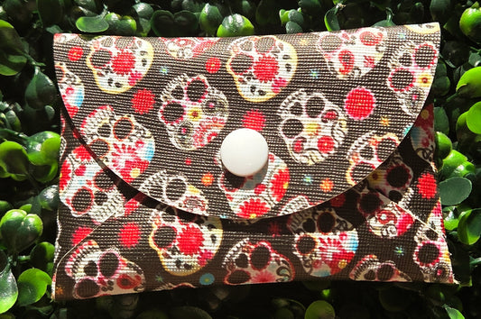 Sugar Skull Paw Print Mini Wallet – Halloween & Day of the Dead Pet Lover Gift Yaizy Boutique