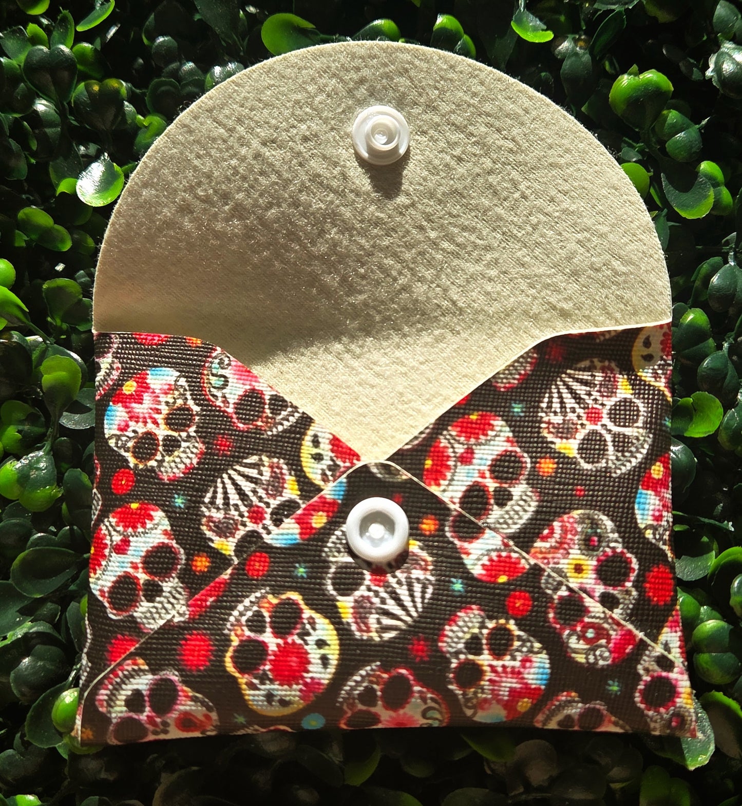 Sugar Skull Paw Print Mini Wallet – Halloween & Day of the Dead Pet Lover Gift Yaizy Boutique