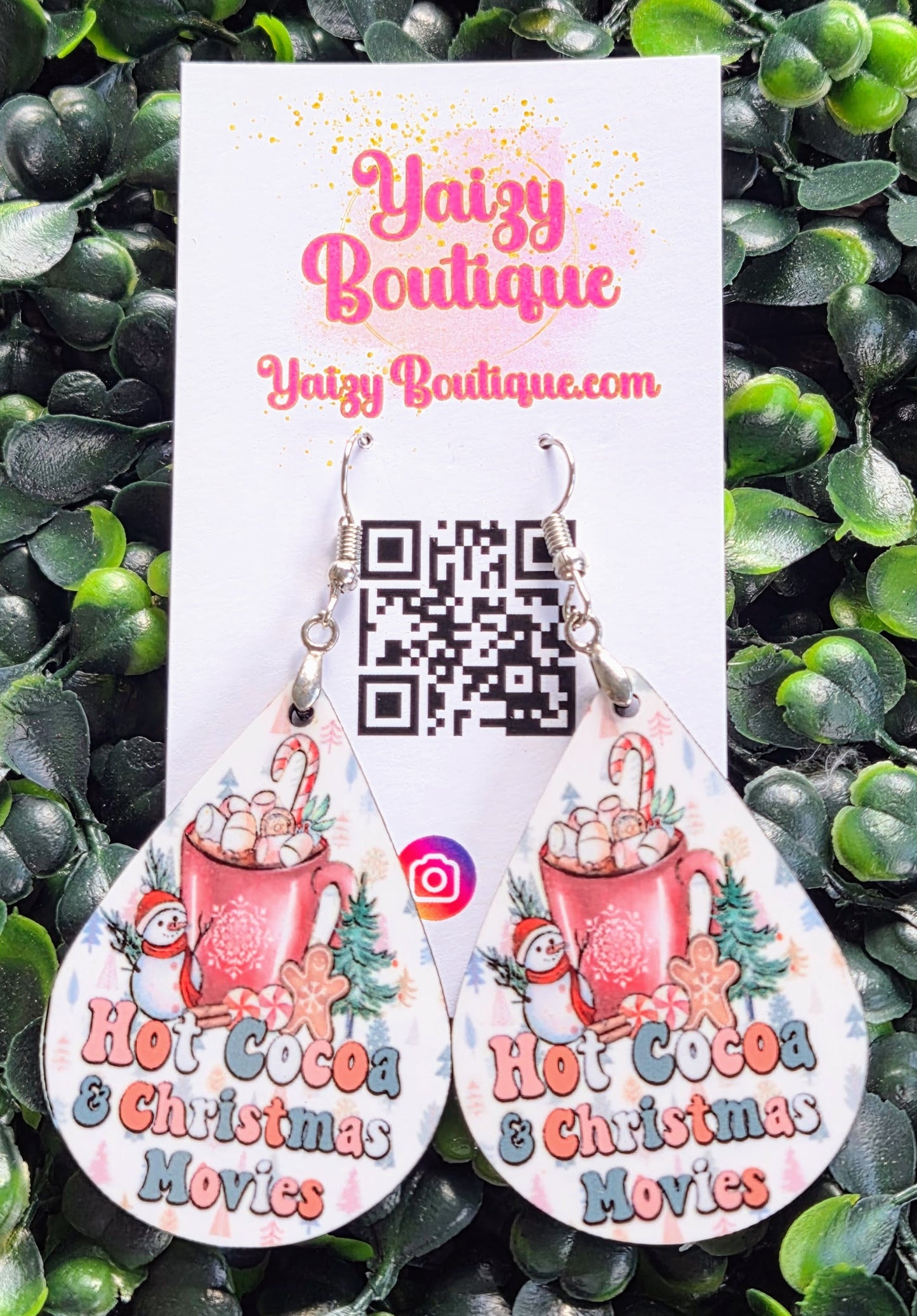 Hot Cocoa & Christmas Movies Earrings | Handmade Holiday Earrings | Cozy Christmas Jewelry Gift Yaizy Boutique