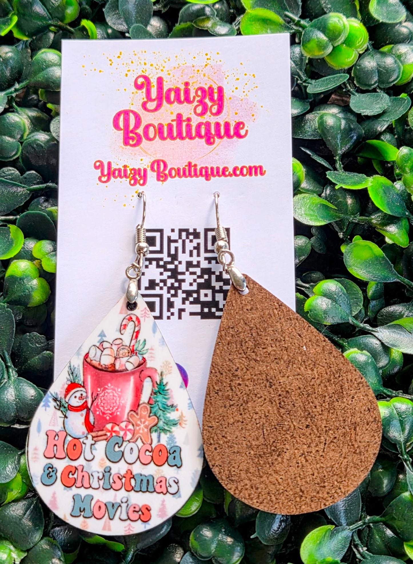 Hot Cocoa & Christmas Movies Earrings | Handmade Holiday Earrings | Cozy Christmas Jewelry Gift Yaizy Boutique