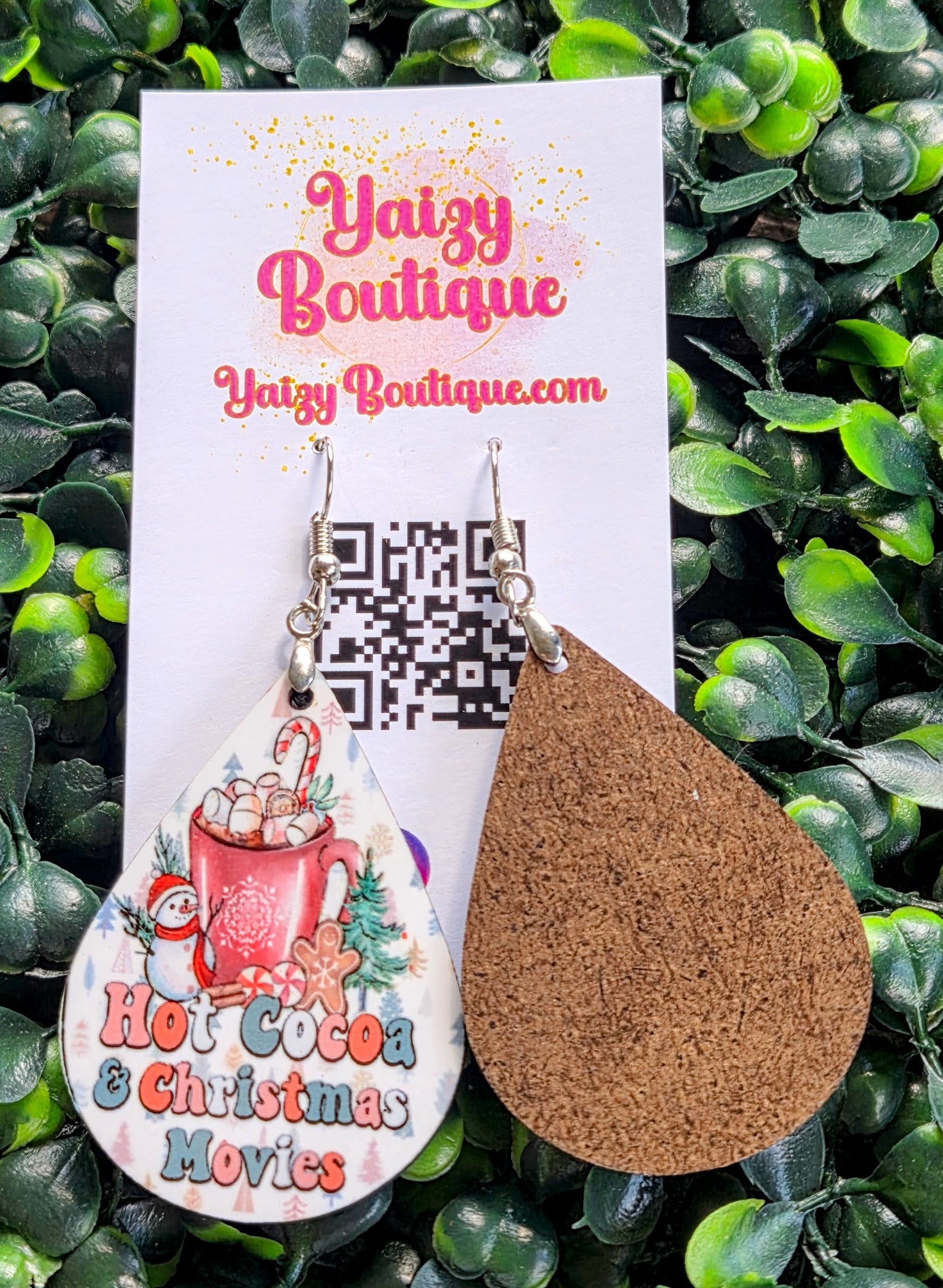 Hot Cocoa & Christmas Movies Earrings | Handmade Holiday Earrings | Cozy Christmas Jewelry Gift Yaizy Boutique
