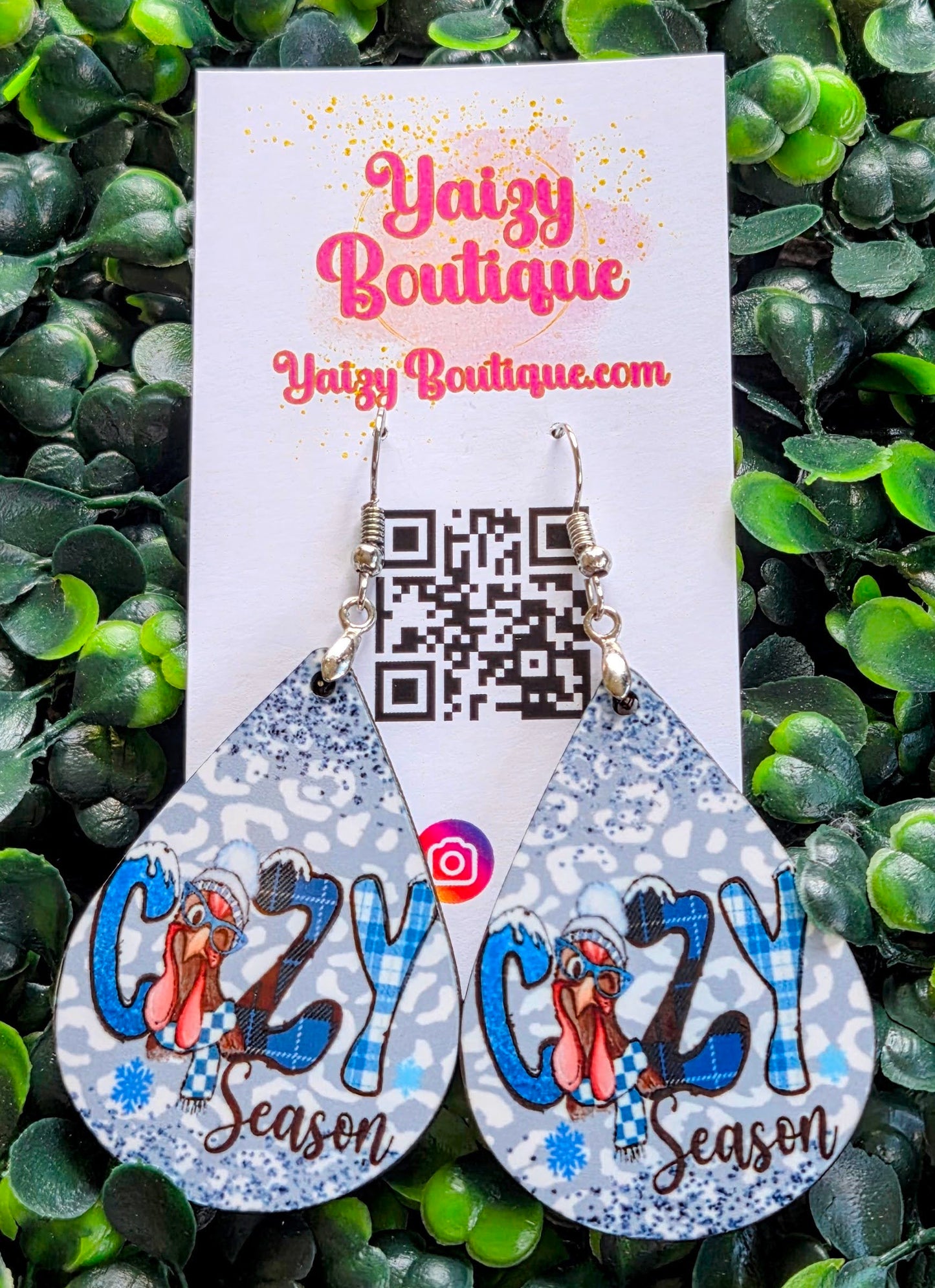 Cozy Season Earrings | Winter Turkey Earrings | Handmade Holiday Jewelry Yaizy Boutique