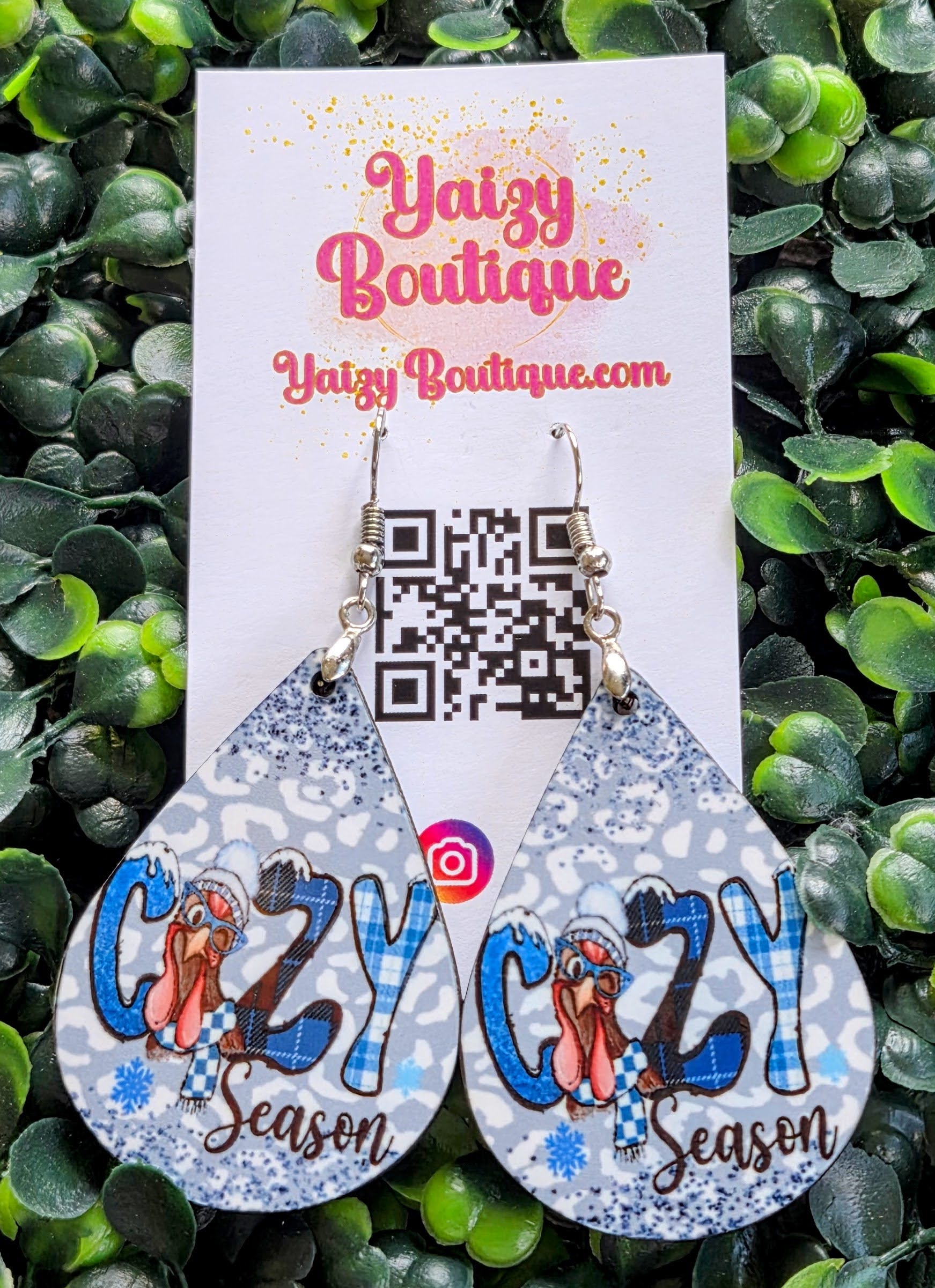 Cozy Season Earrings | Winter Turkey Earrings | Handmade Holiday Jewelry Yaizy Boutique