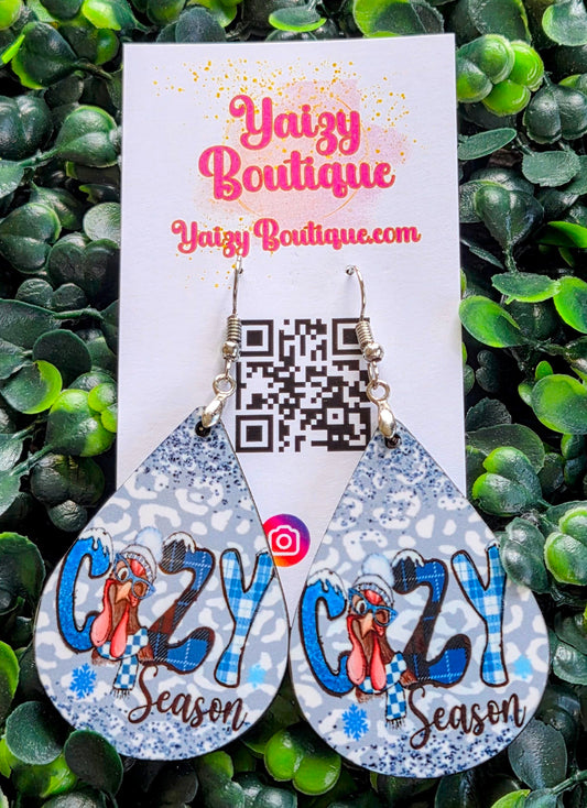 Cozy Season Earrings | Winter Turkey Earrings | Handmade Holiday Jewelry Yaizy Boutique