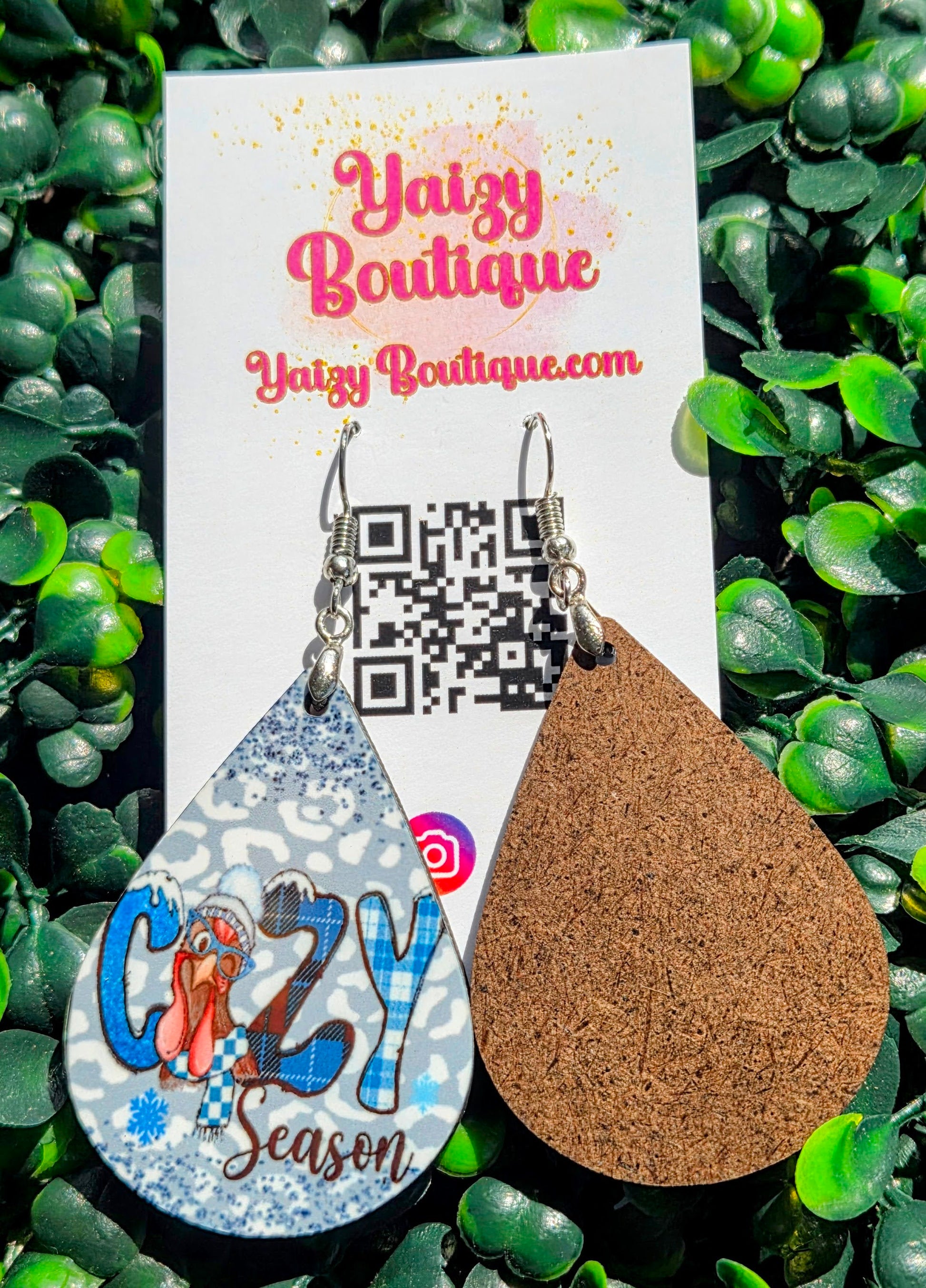 Cozy Season Earrings | Winter Turkey Earrings | Handmade Holiday Jewelry Yaizy Boutique