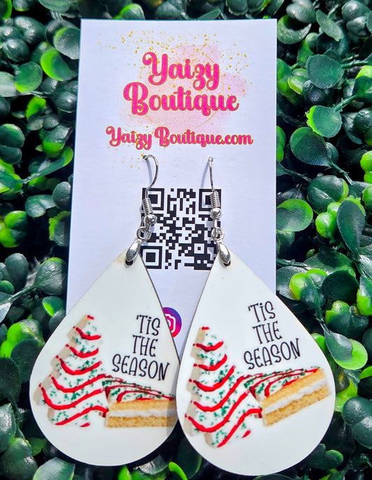 ’Tis The Season Earrings | Christmas Tree Snack Cake Earrings | Handmade Holiday Jewelry Yaizy Boutique
