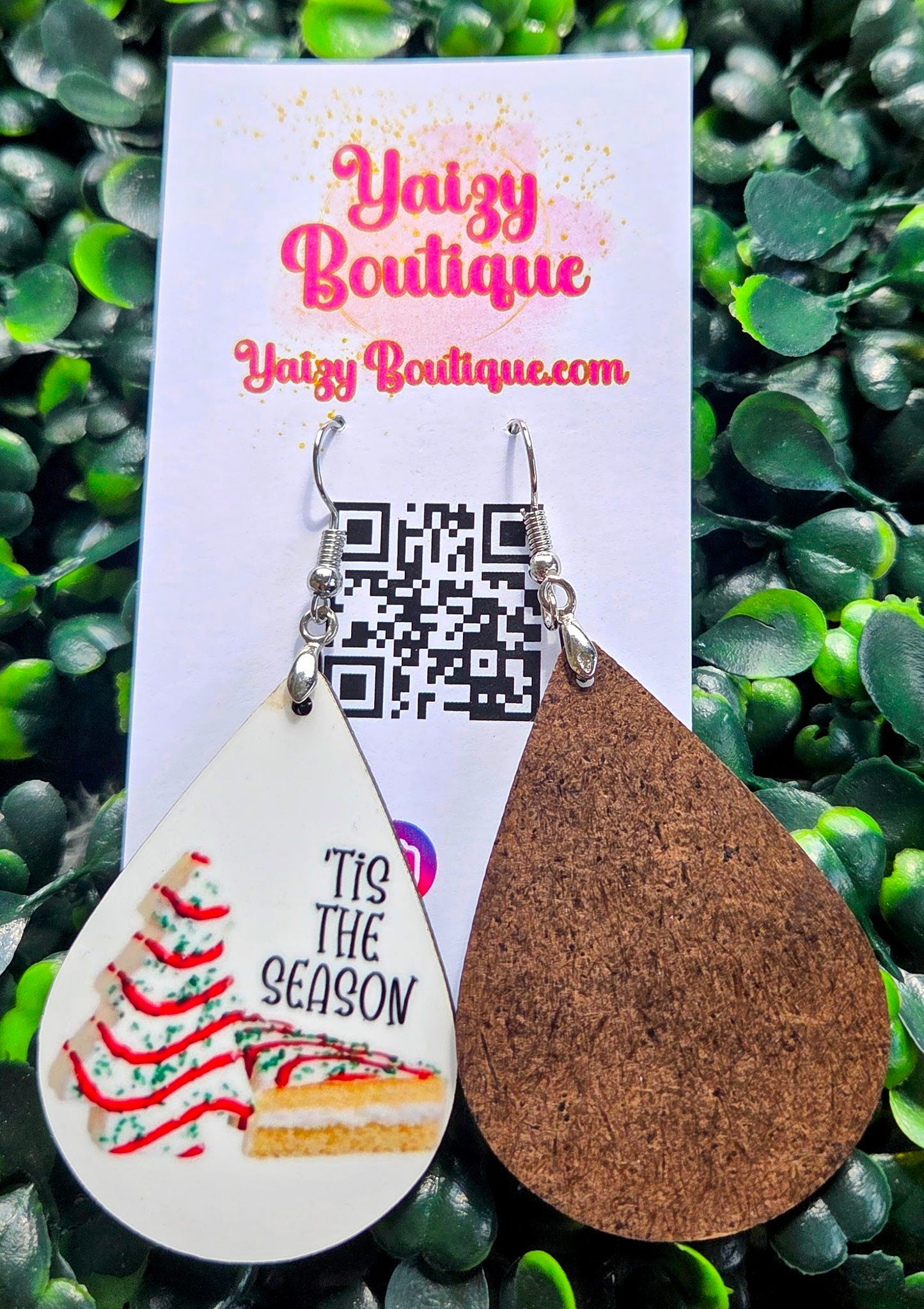 ’Tis The Season Earrings | Christmas Tree Snack Cake Earrings | Handmade Holiday Jewelry Yaizy Boutique