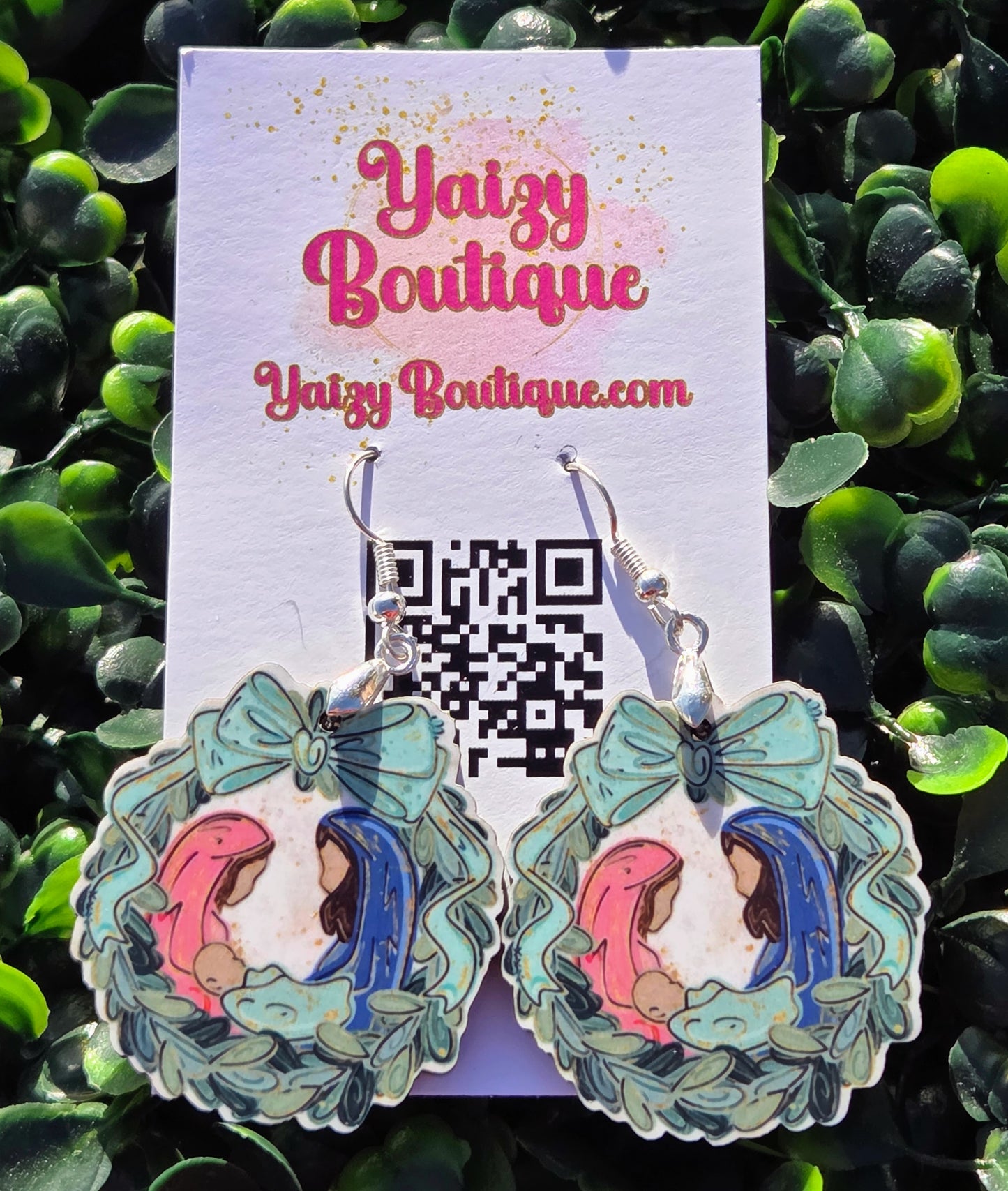Holy Family Christmas Earrings – Mary, Joseph & Baby Jesus MDF Jewelry Yaizy Boutique