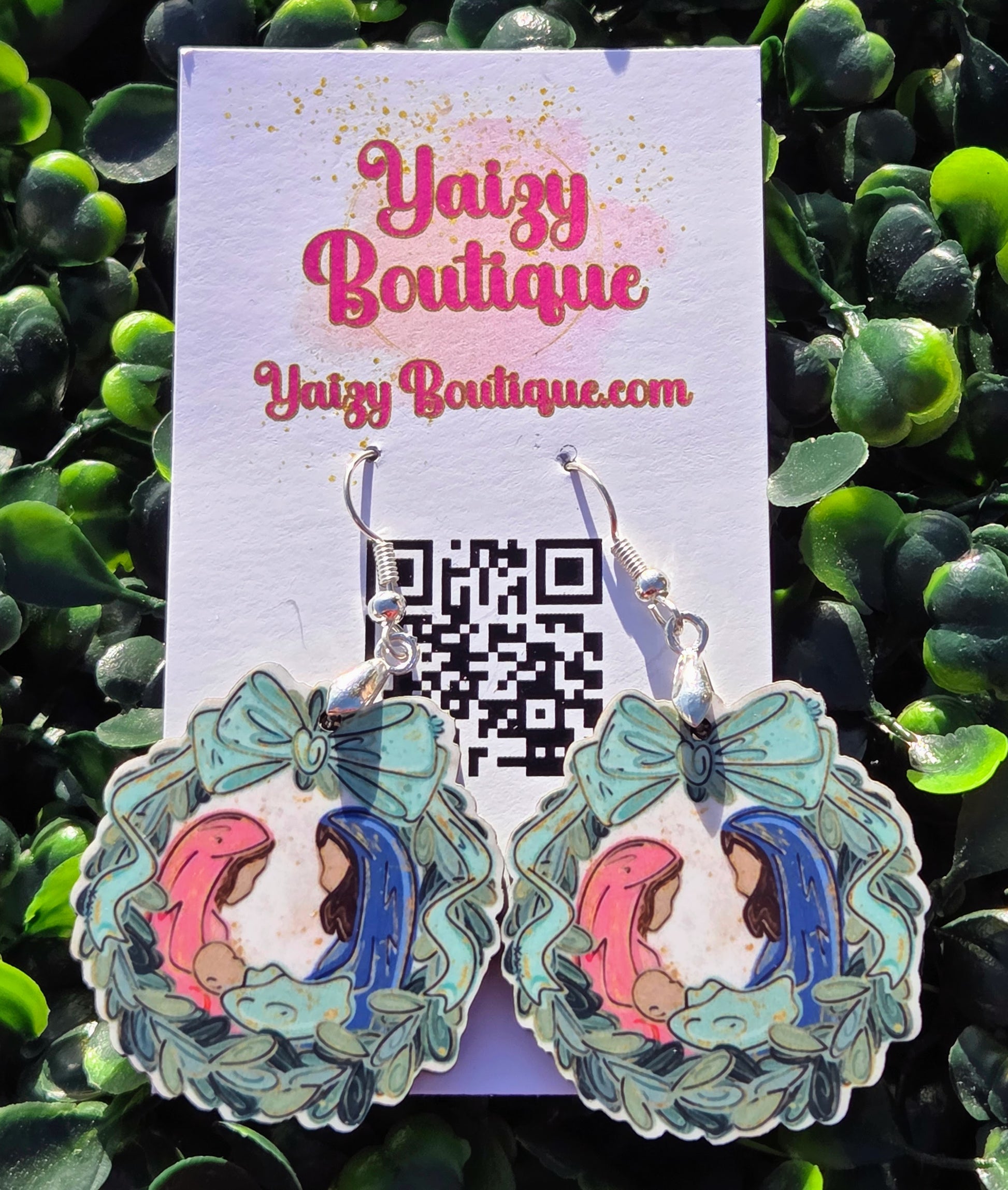 Holy Family Christmas Earrings – Mary, Joseph & Baby Jesus MDF Jewelry Yaizy Boutique