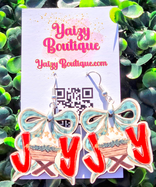 JOY Nativity Earrings – Christian Christmas Earrings – Manger Scene Holiday Jewelry Yaizy Boutique