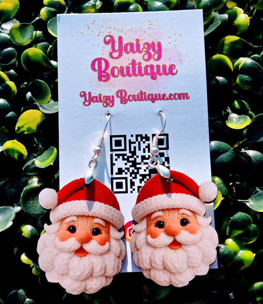 Cozy Santa Earrings – Christmas Holiday Handmade Lightweight Jewelry Yaizy Boutique