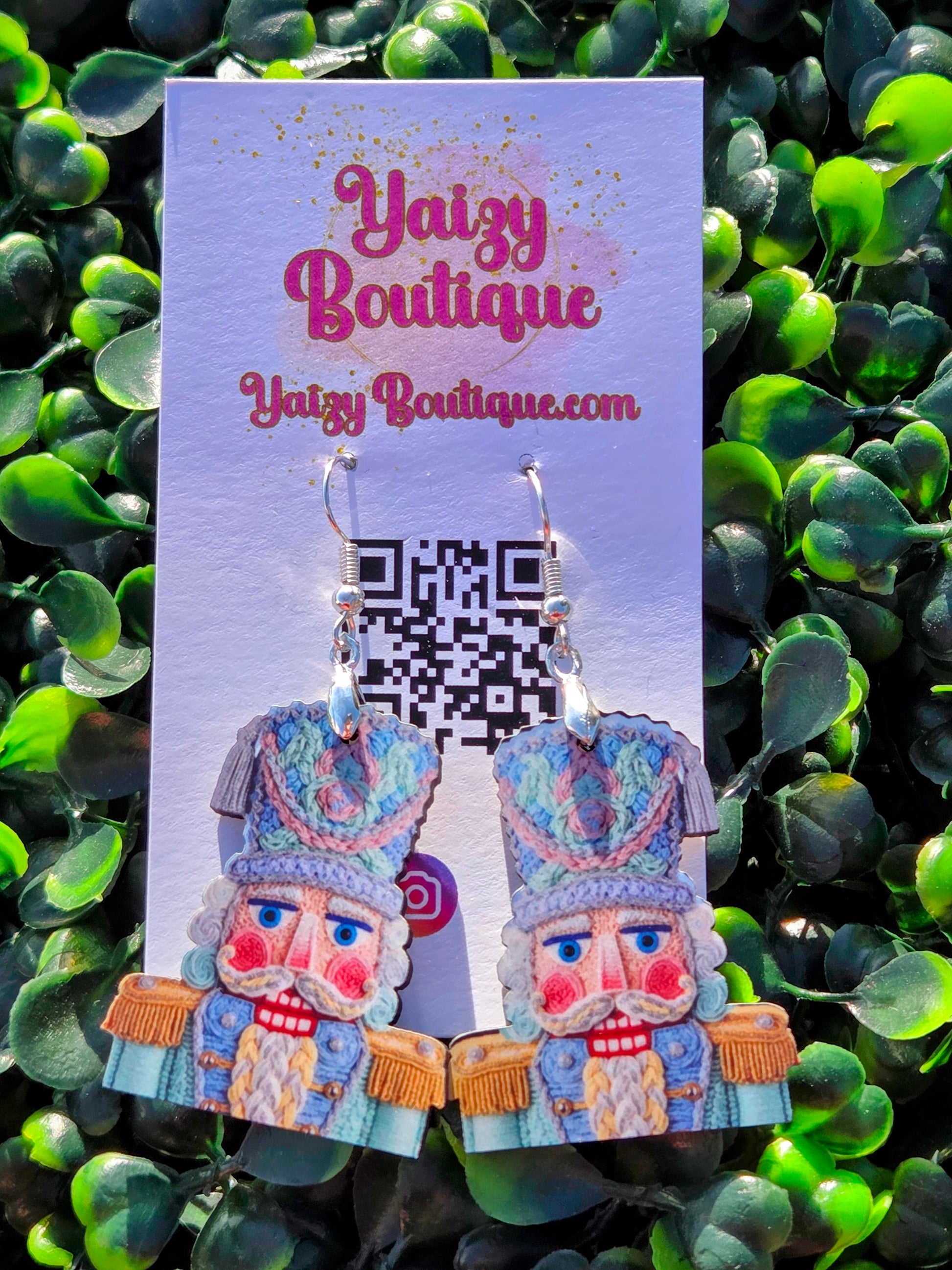 Nutcracker Christmas Earrings – Handmade MDF Holiday Earrings Yaizy Boutique