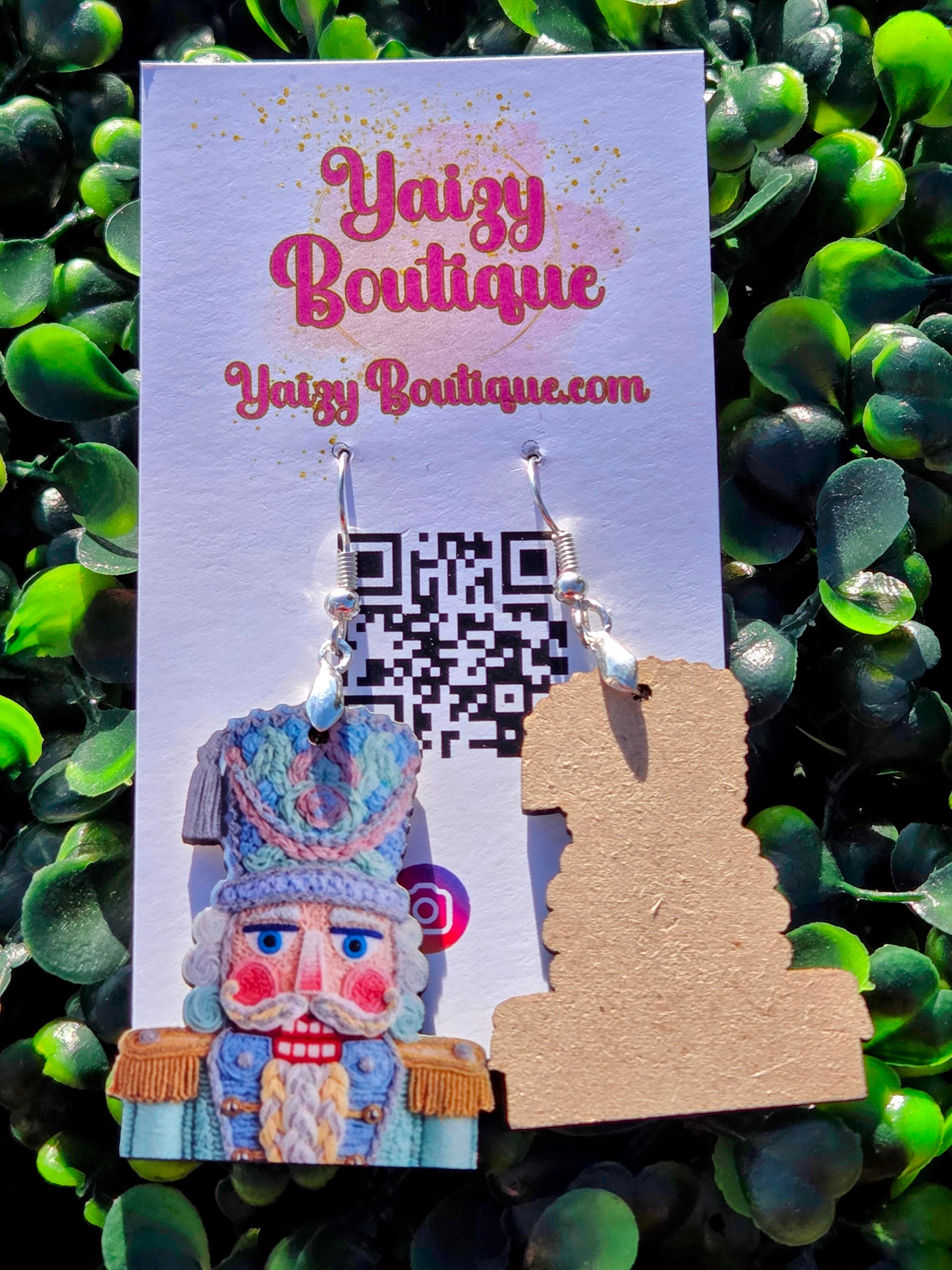Nutcracker Christmas Earrings – Handmade MDF Holiday Earrings Yaizy Boutique