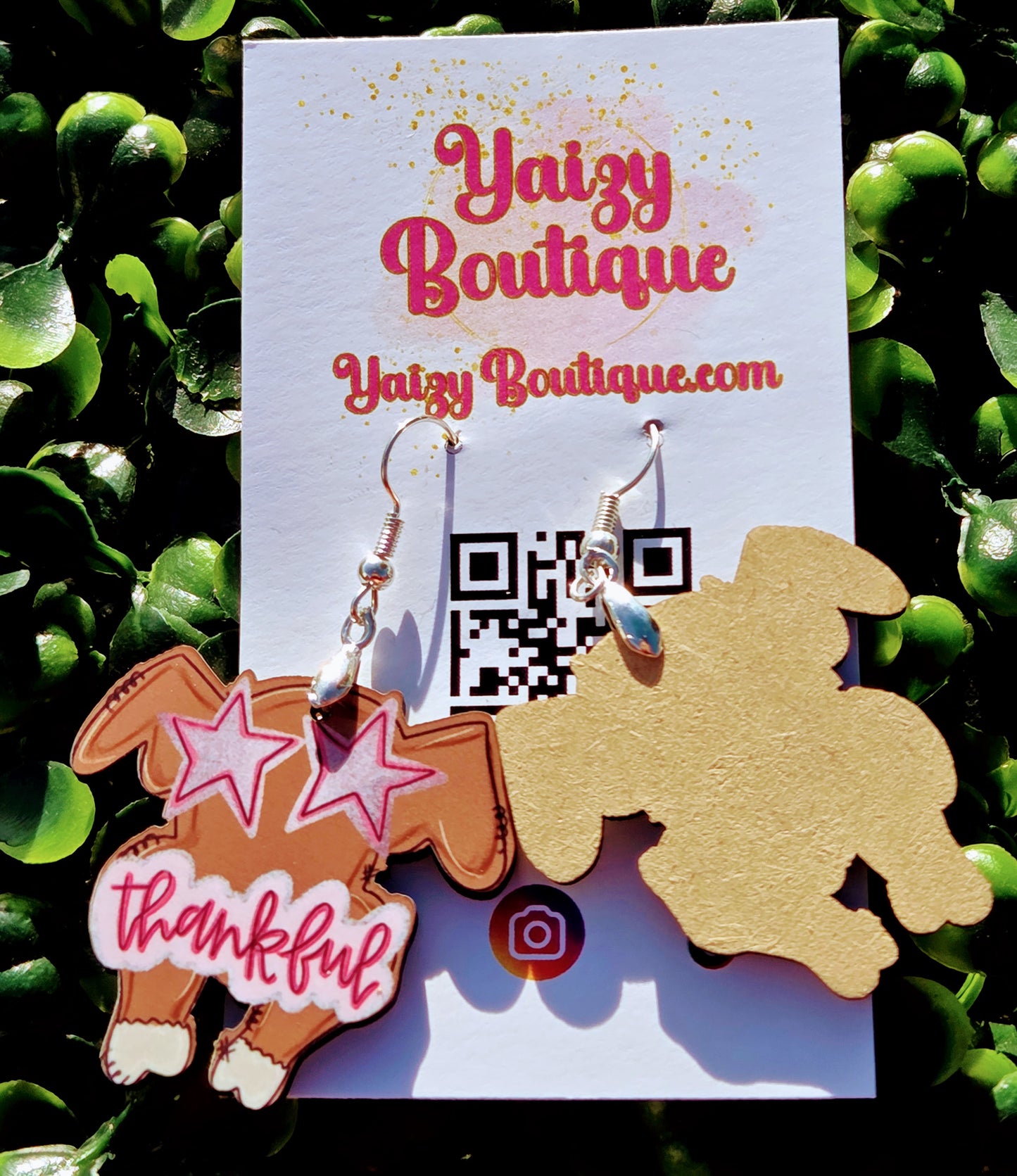 Thankful Turkey  Earrings – Cute Thanksgiving Earrings Handmade MDF Yaizy Boutique