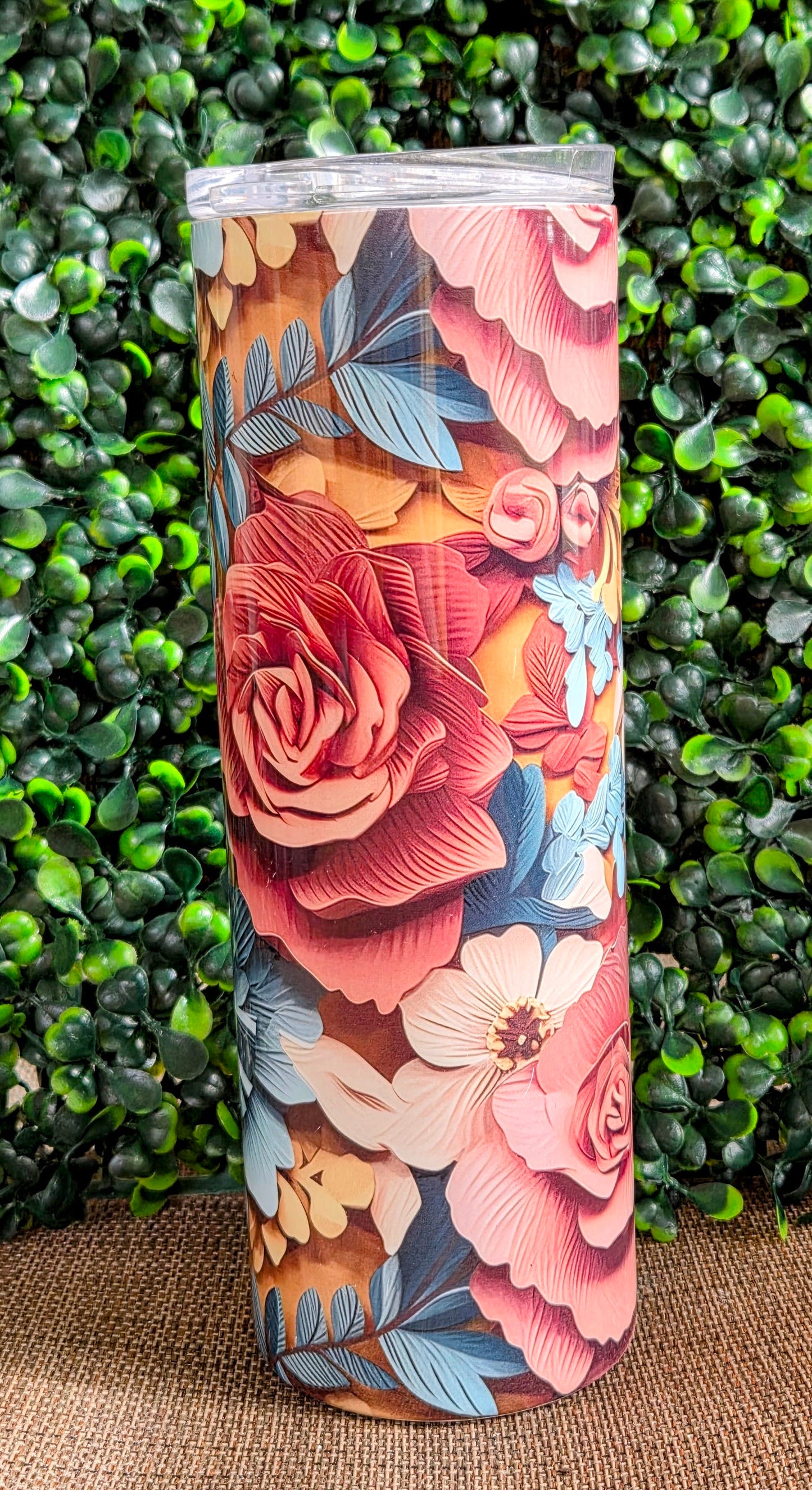 Floral Rose 20oz Tumbler – Vintage Botanical Stainless Steel Cup Yaizy Boutique