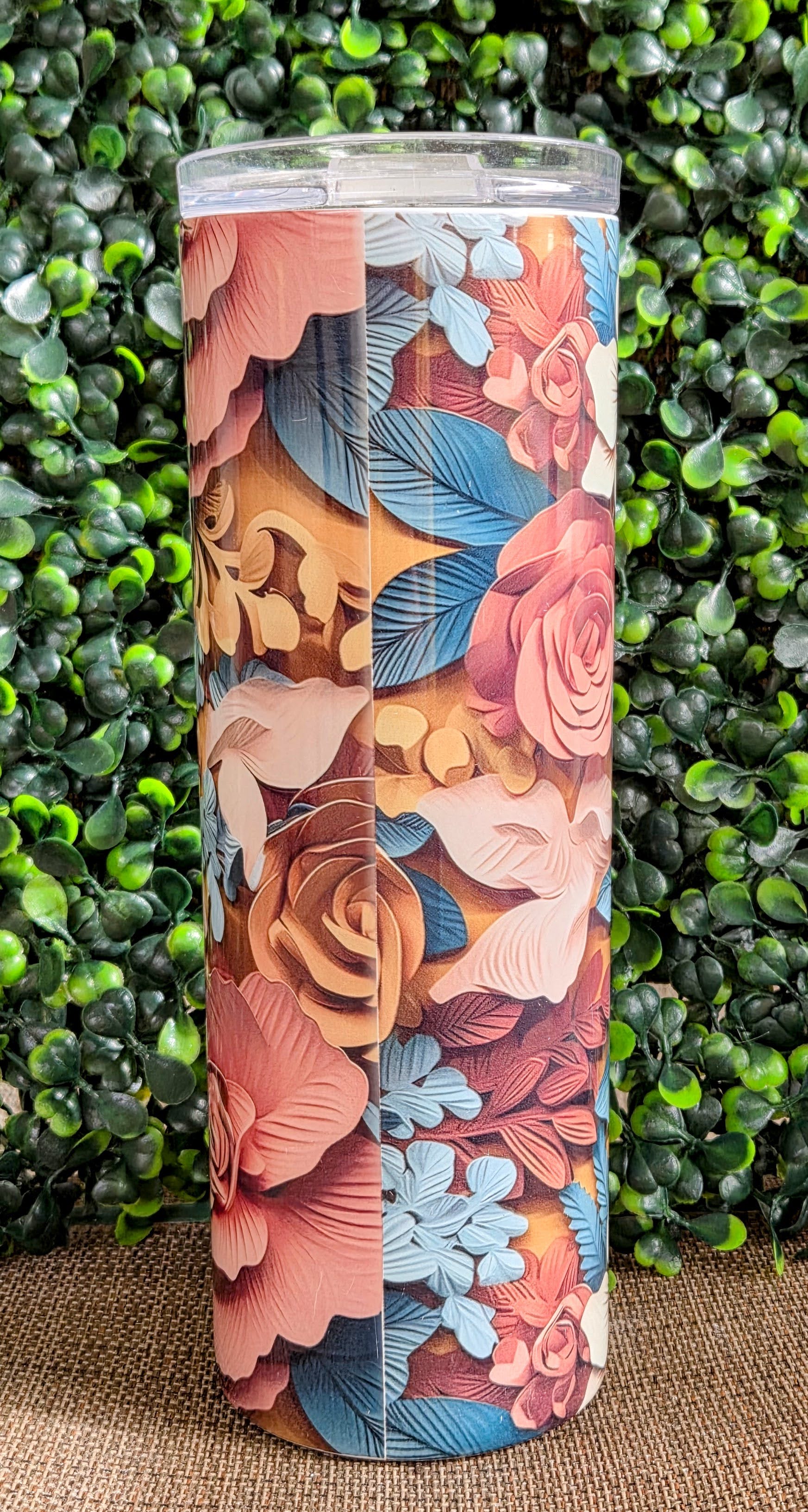 Floral Rose 20oz Tumbler – Vintage Botanical Stainless Steel Cup Yaizy Boutique
