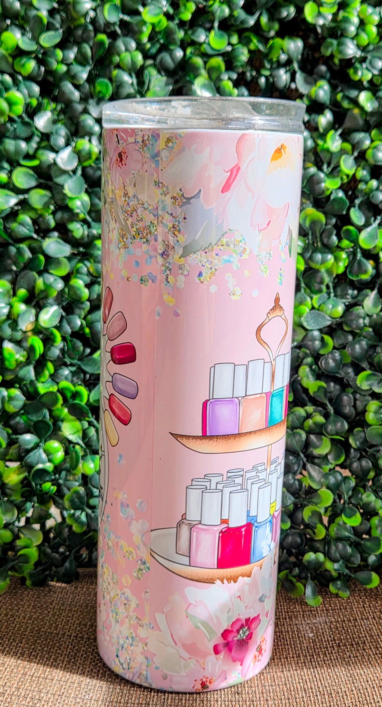 Nail Tech 20oz Tumbler – Pink Manicure & Nail Polish Stainless Steel Cup Yaizy Boutique