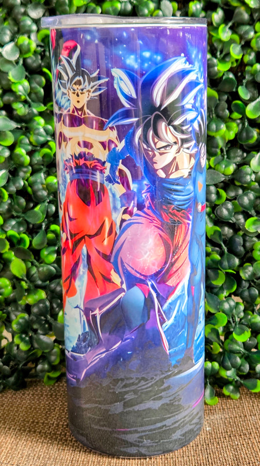 Anime Energy Warrior 20oz Tumbler – Neon Battle Stainless Steel Cup Yaizy Boutique