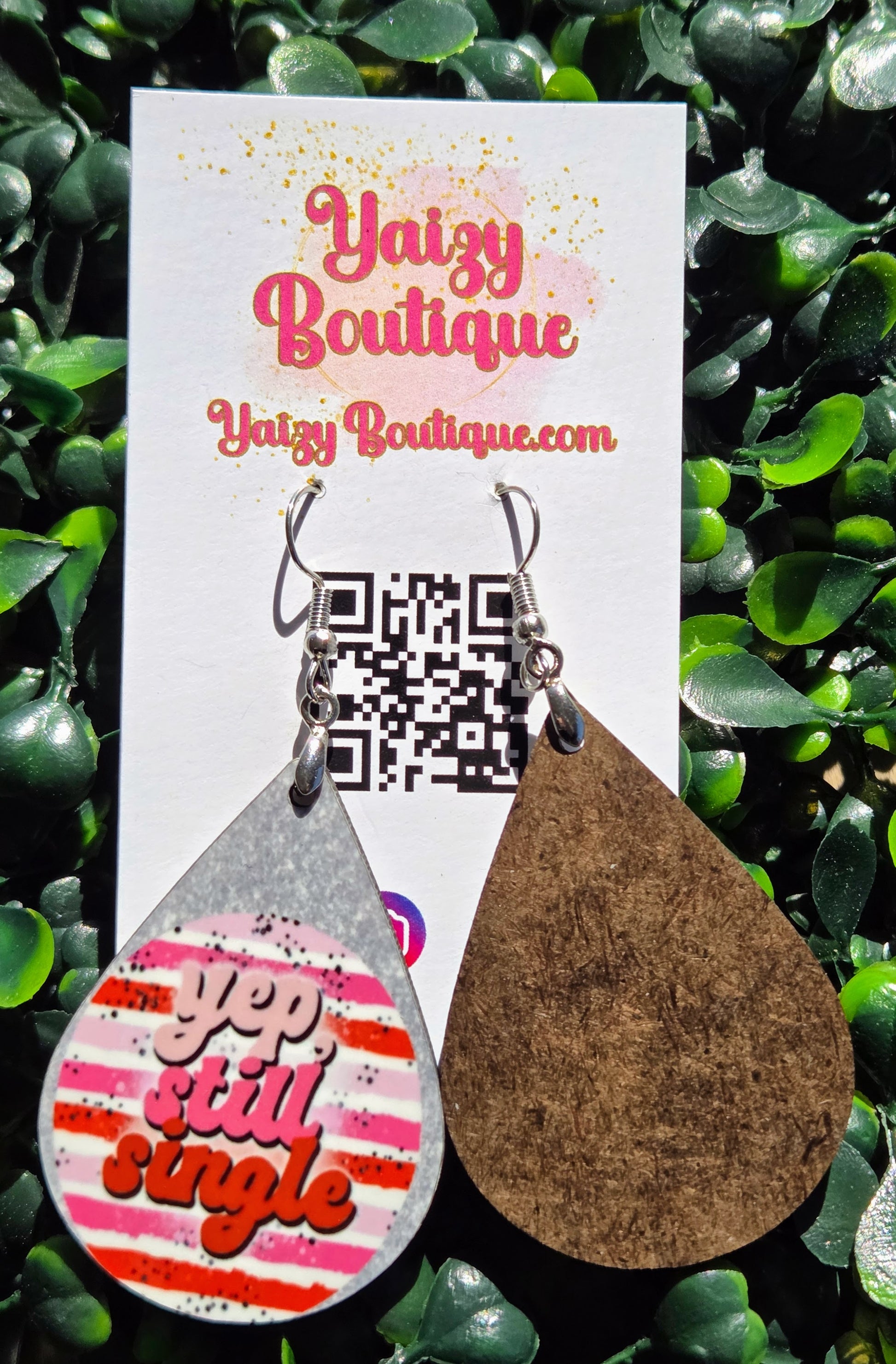 Yep Still Single Valentine Earrings | Funny Anti-Valentine Statement Earrings | Handmade Yaizy Boutique