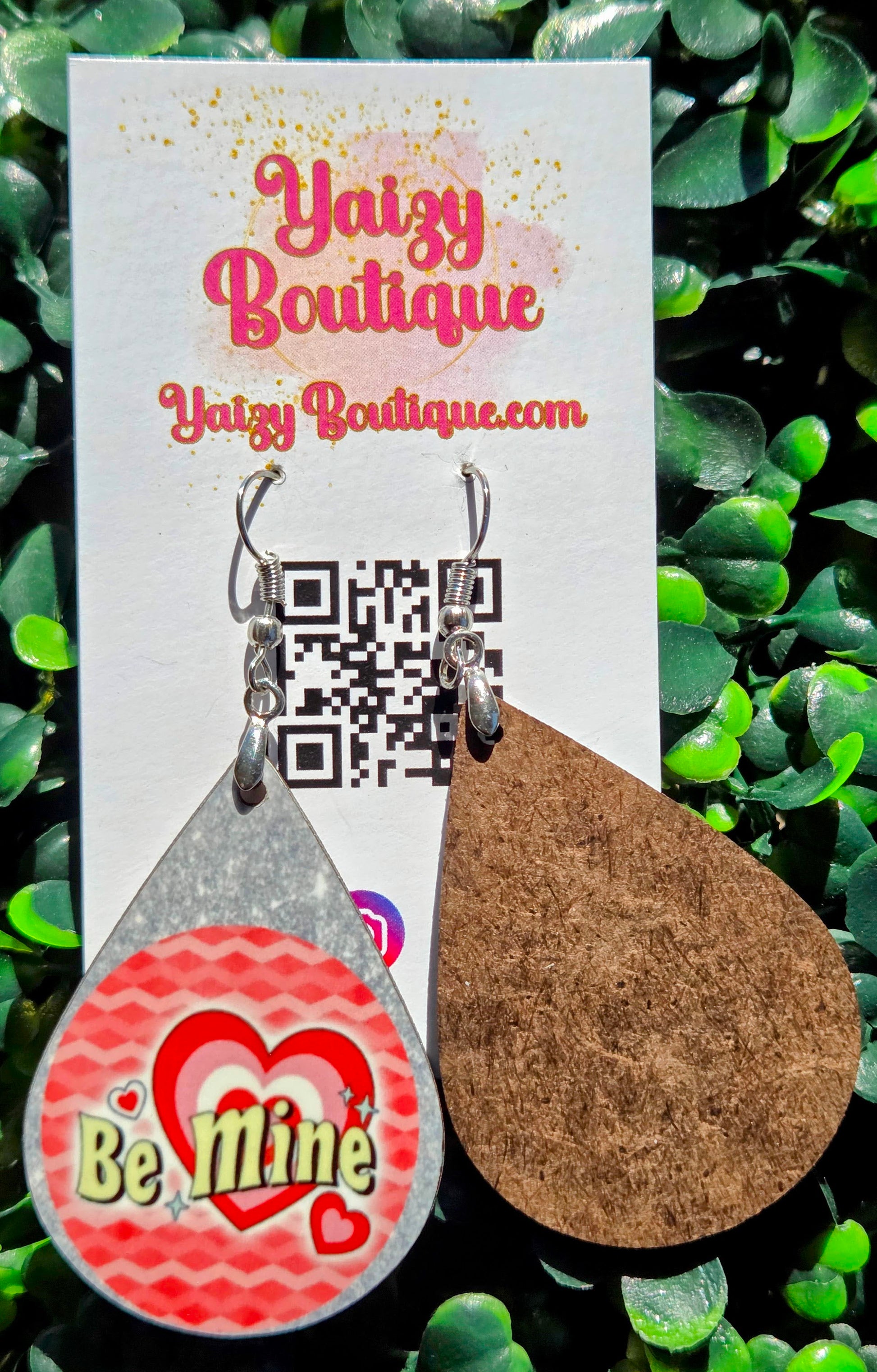 Be Mine Valentine Earrings | Pink Heart Valentine Statement Earrings | Handmade Yaizy Boutique