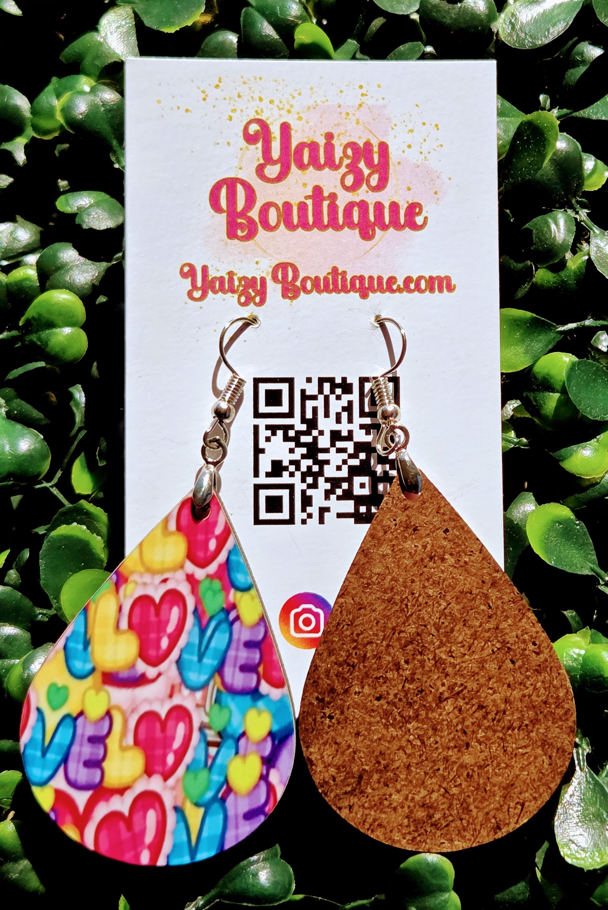 Colorful Love Heart Valentine Earrings | Handmade Statement Earrings | Lightweight Gift Yaizy Boutique