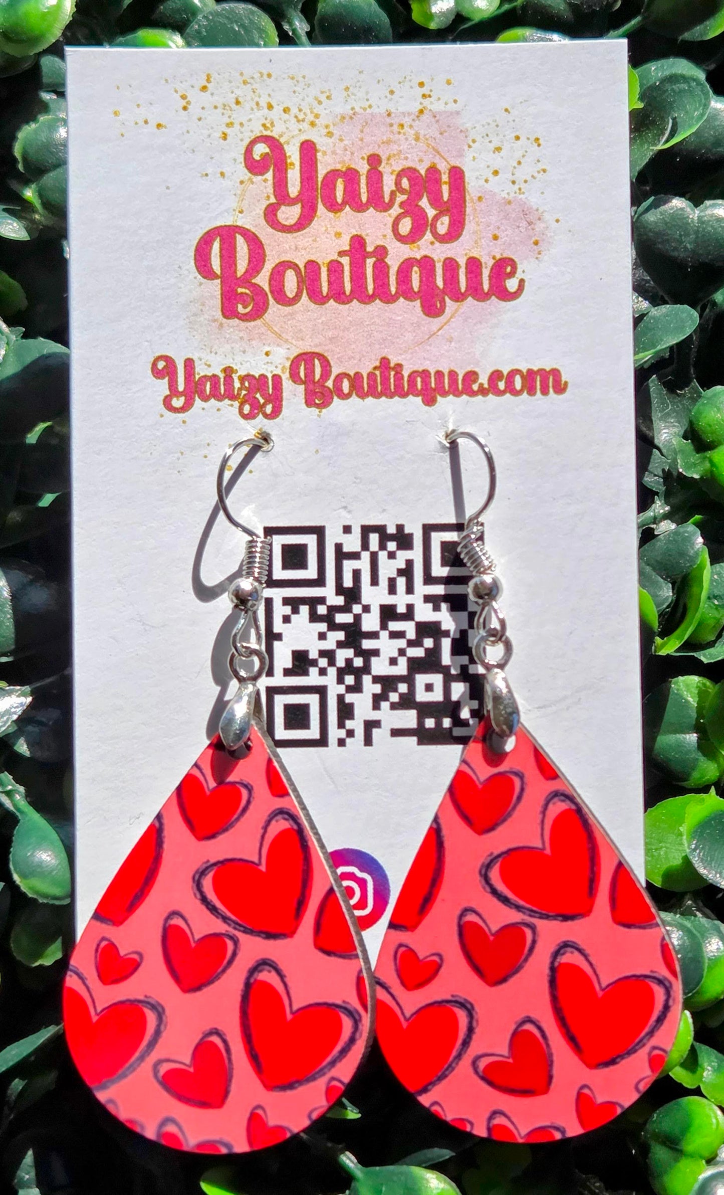 Neon Outline Heart Teardrop Earrings – Valentine’s Day Bold Statement | Yaizy Boutique Yaizy Boutique
