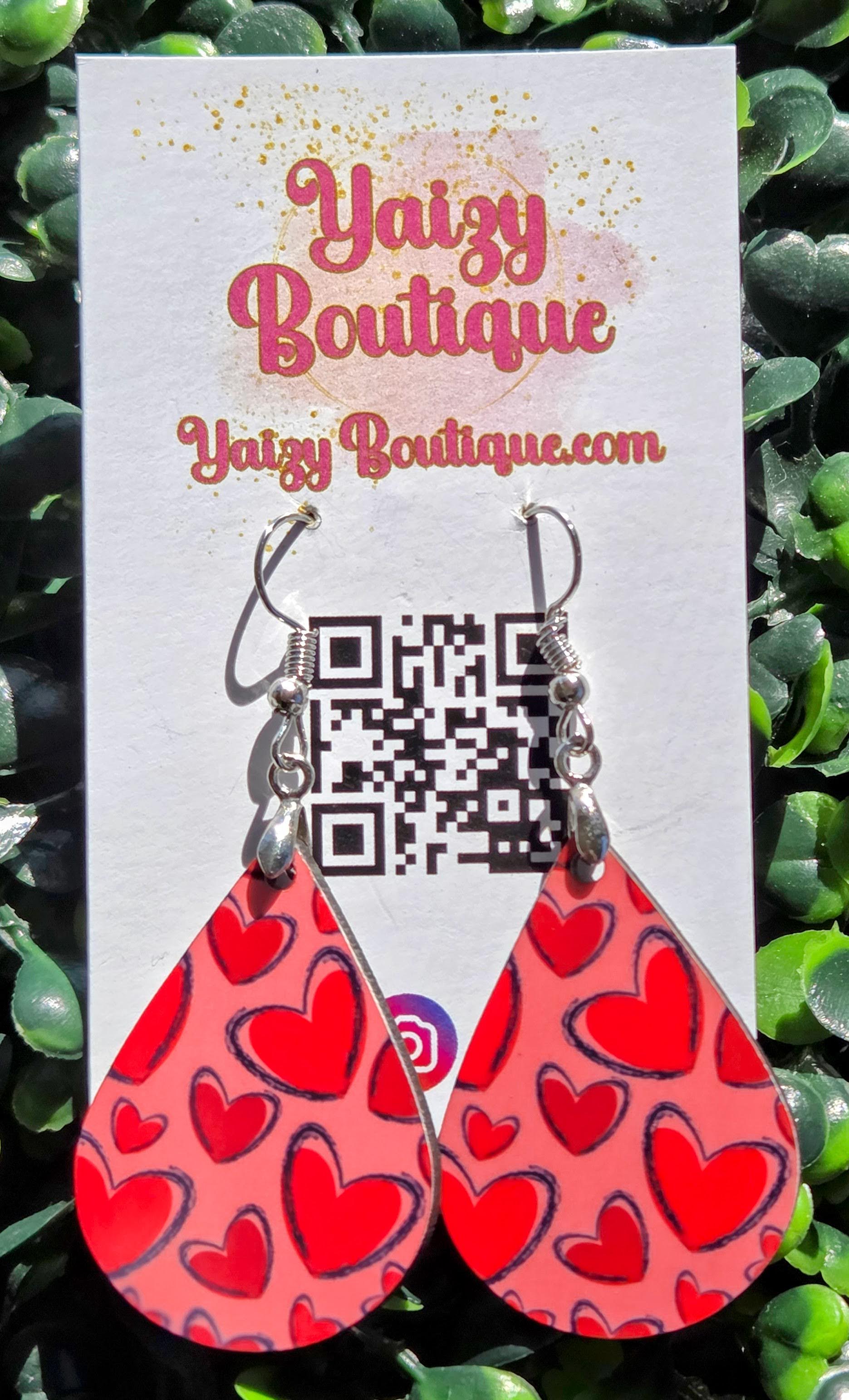 Neon Outline Heart Teardrop Earrings – Valentine’s Day Bold Statement | Yaizy Boutique Yaizy Boutique