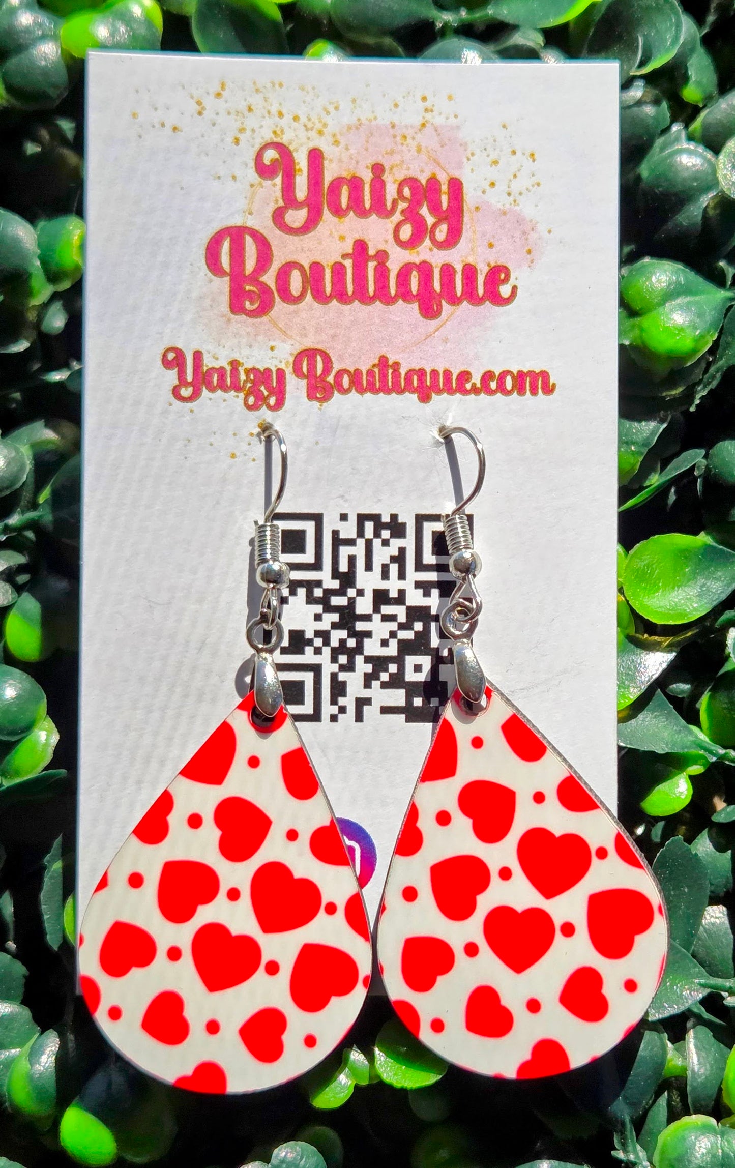 Red Heart Valentine Earrings | Classic Heart Statement Earrings | Handmade Yaizy Boutique