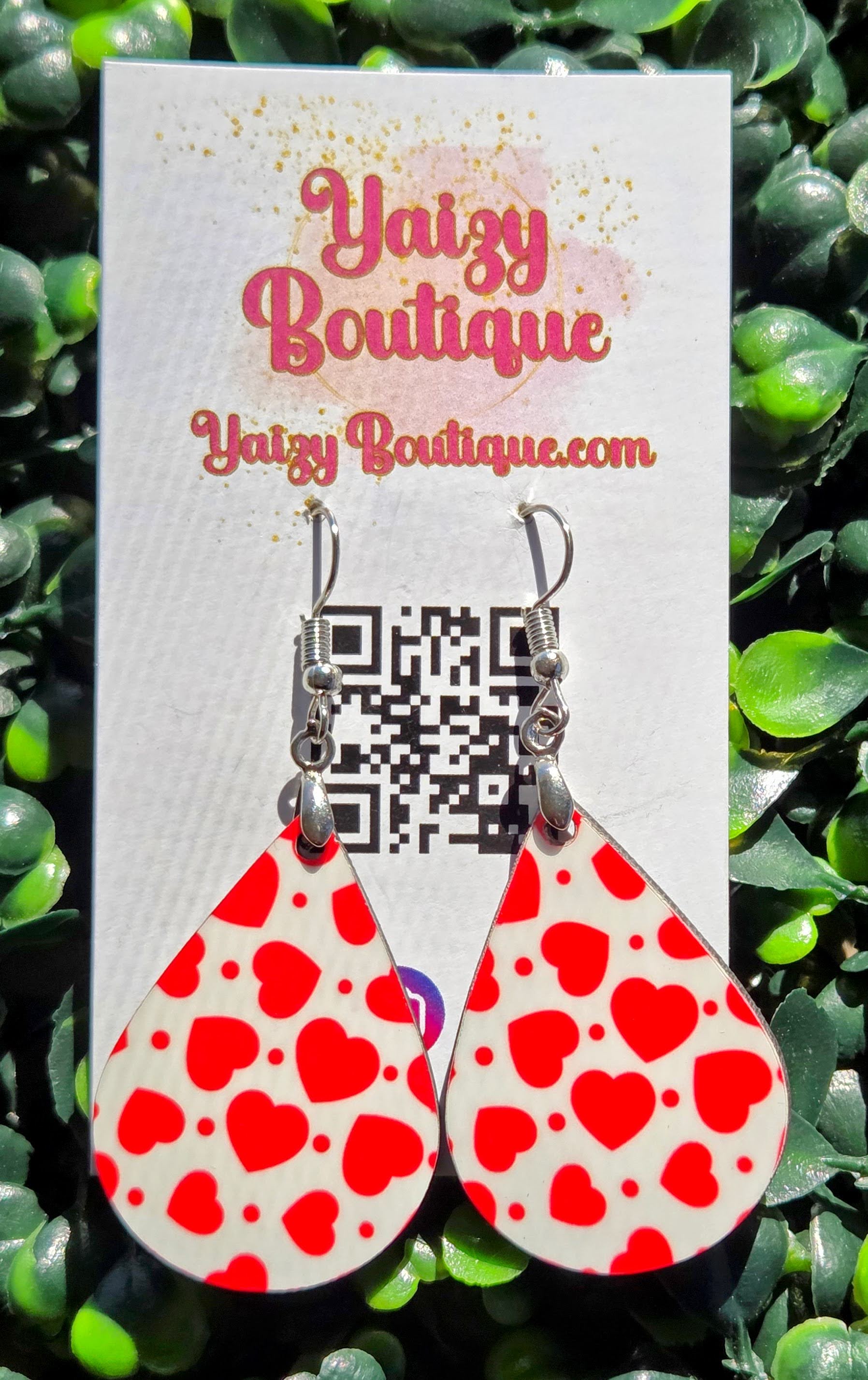 Red Heart Valentine Earrings | Classic Heart Statement Earrings | Handmade Yaizy Boutique