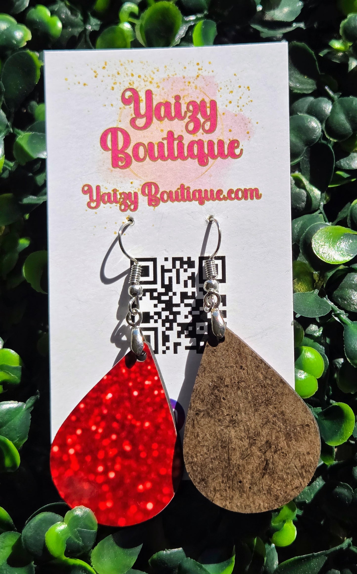 Sparkling Red Glitter Heart Teardrop Earrings – Valentine’s Day Statement Jewelry | Yaizy Boutique Yaizy Boutique
